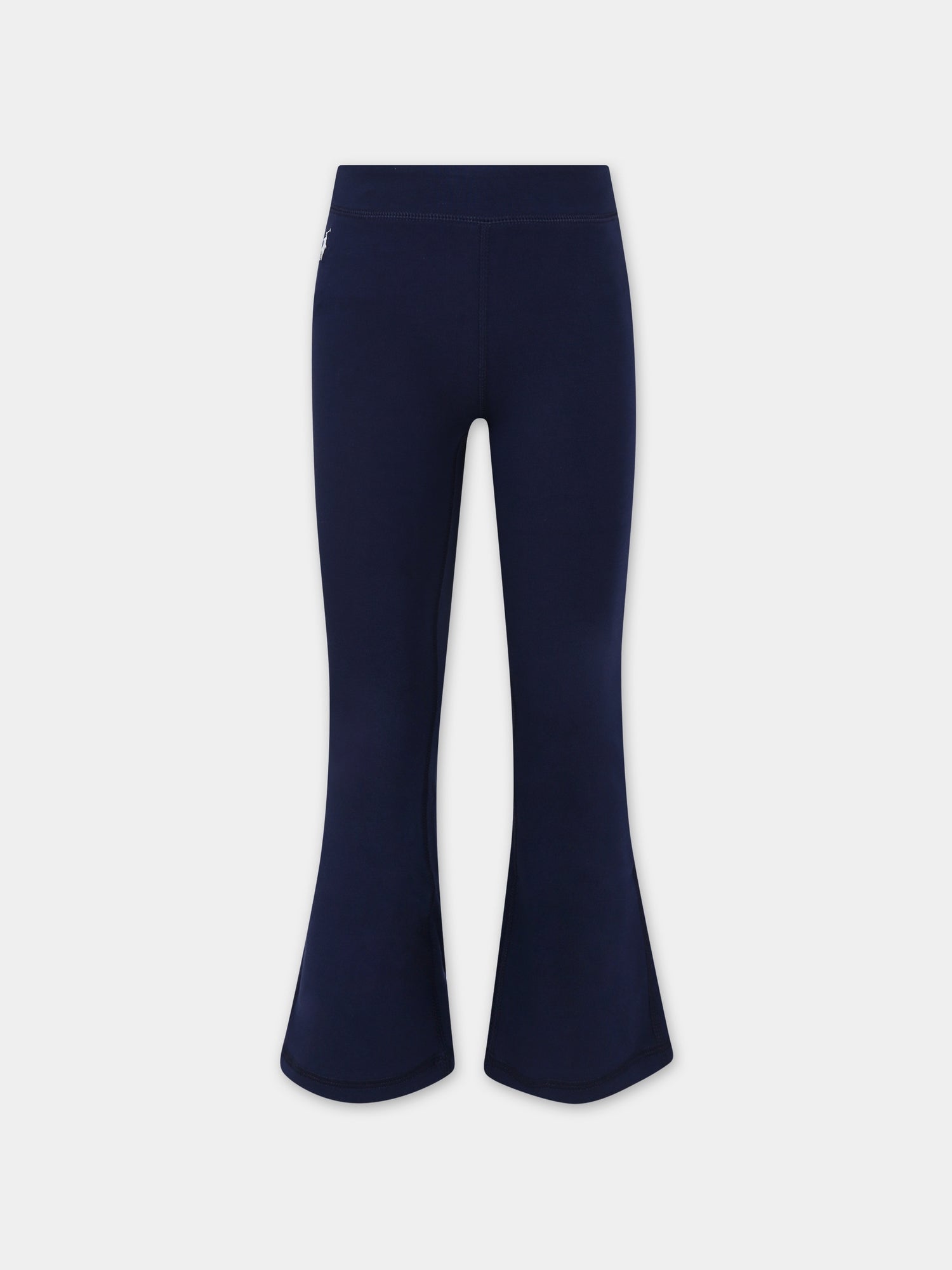 Leggings blu per bambina con cavallino,Ralph Lauren Kids,925883001