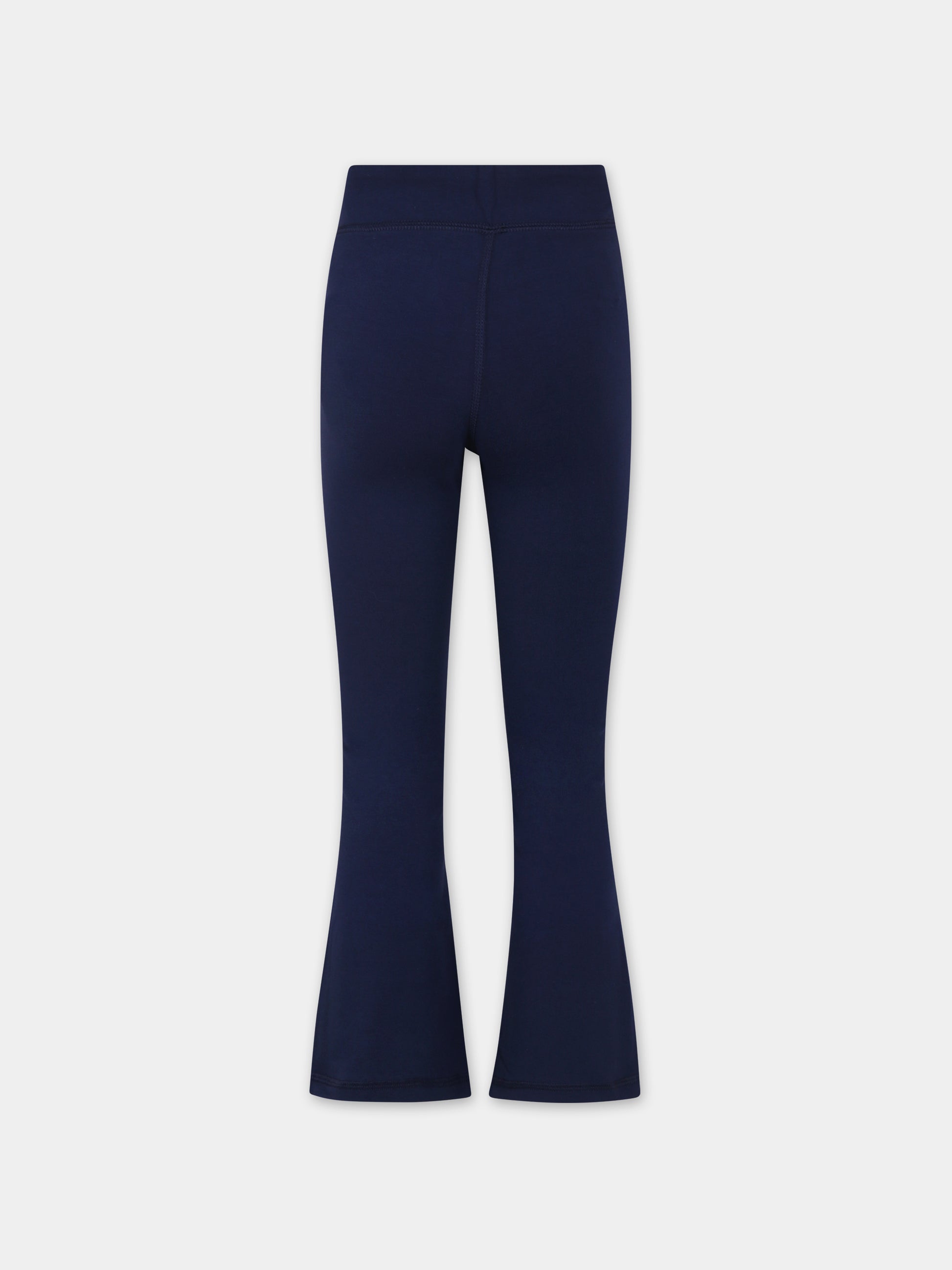 Leggings blu per bambina con cavallino,Ralph Lauren Kids,925883001