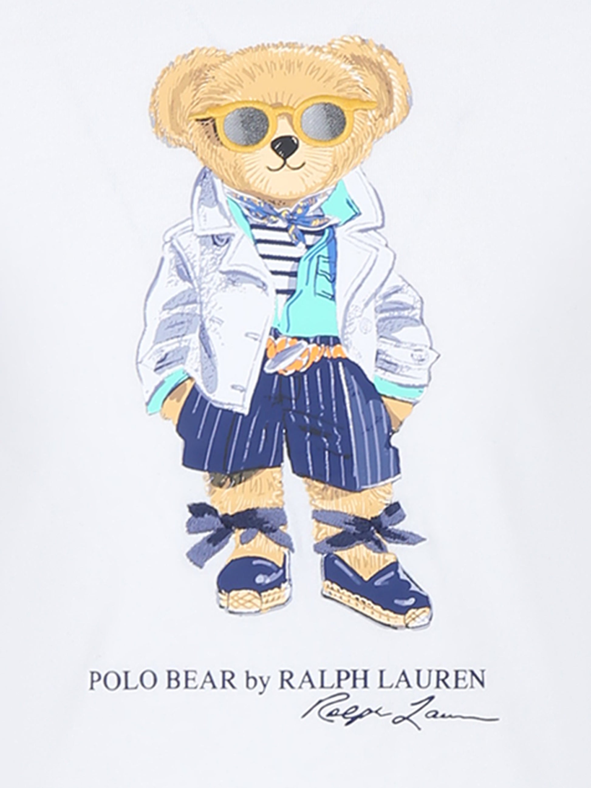 T-shirt bianca per bambina con Polo Bear,Ralph Lauren Kids,925999001
