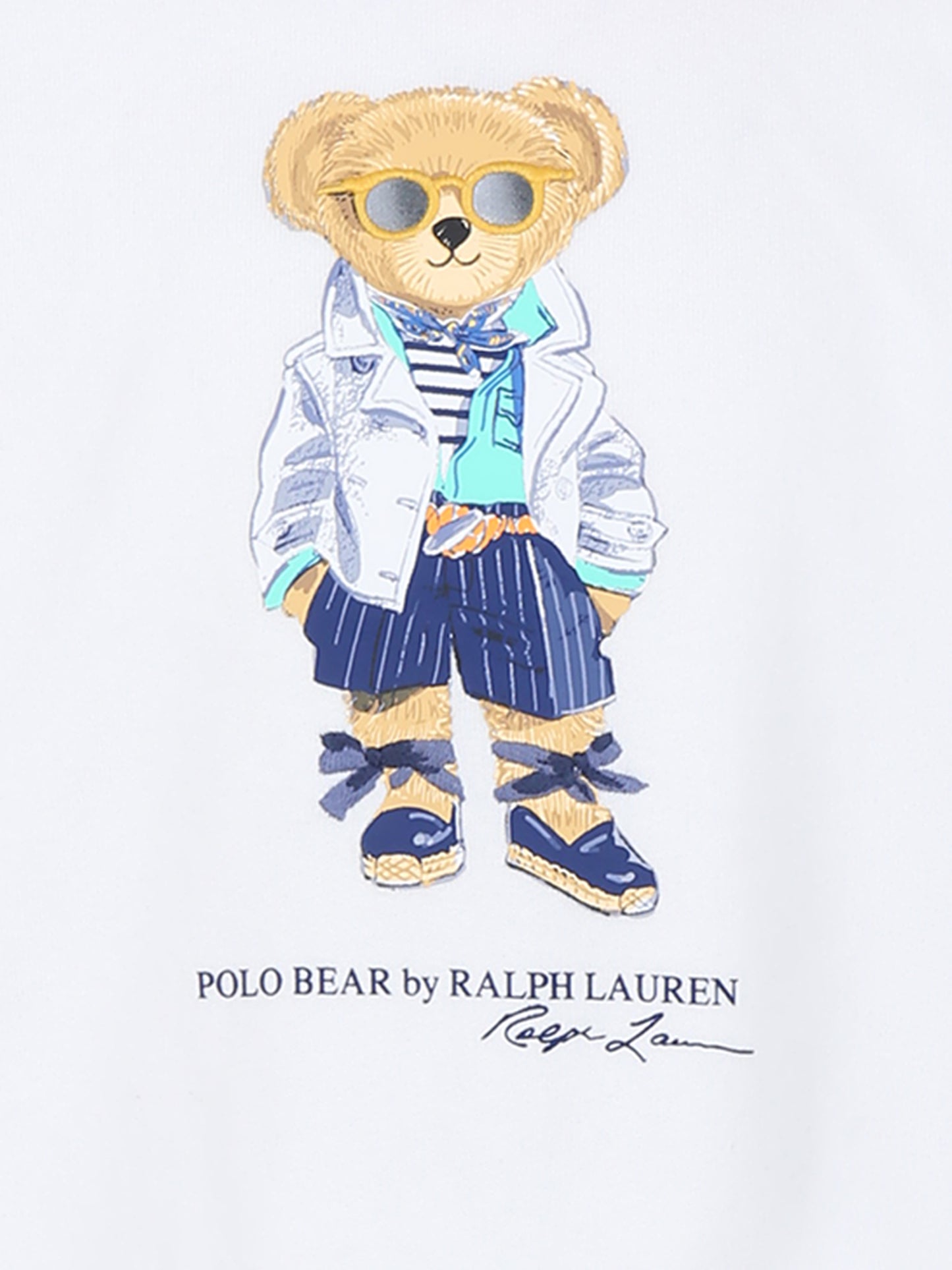 Felpa bianca per bambina con Polo Bear,Ralph Lauren Kids,926018001
