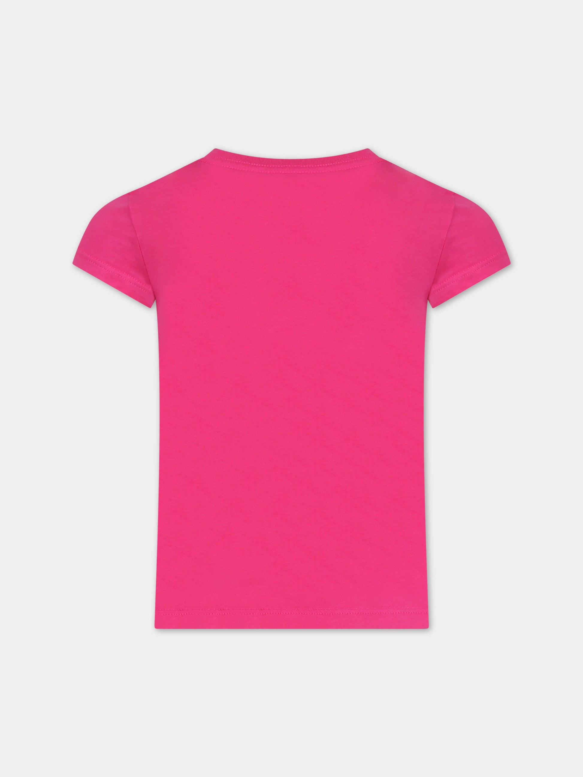 T-shirt fucsia per bambina con Polo Bear,Ralph Lauren Kids,929931001