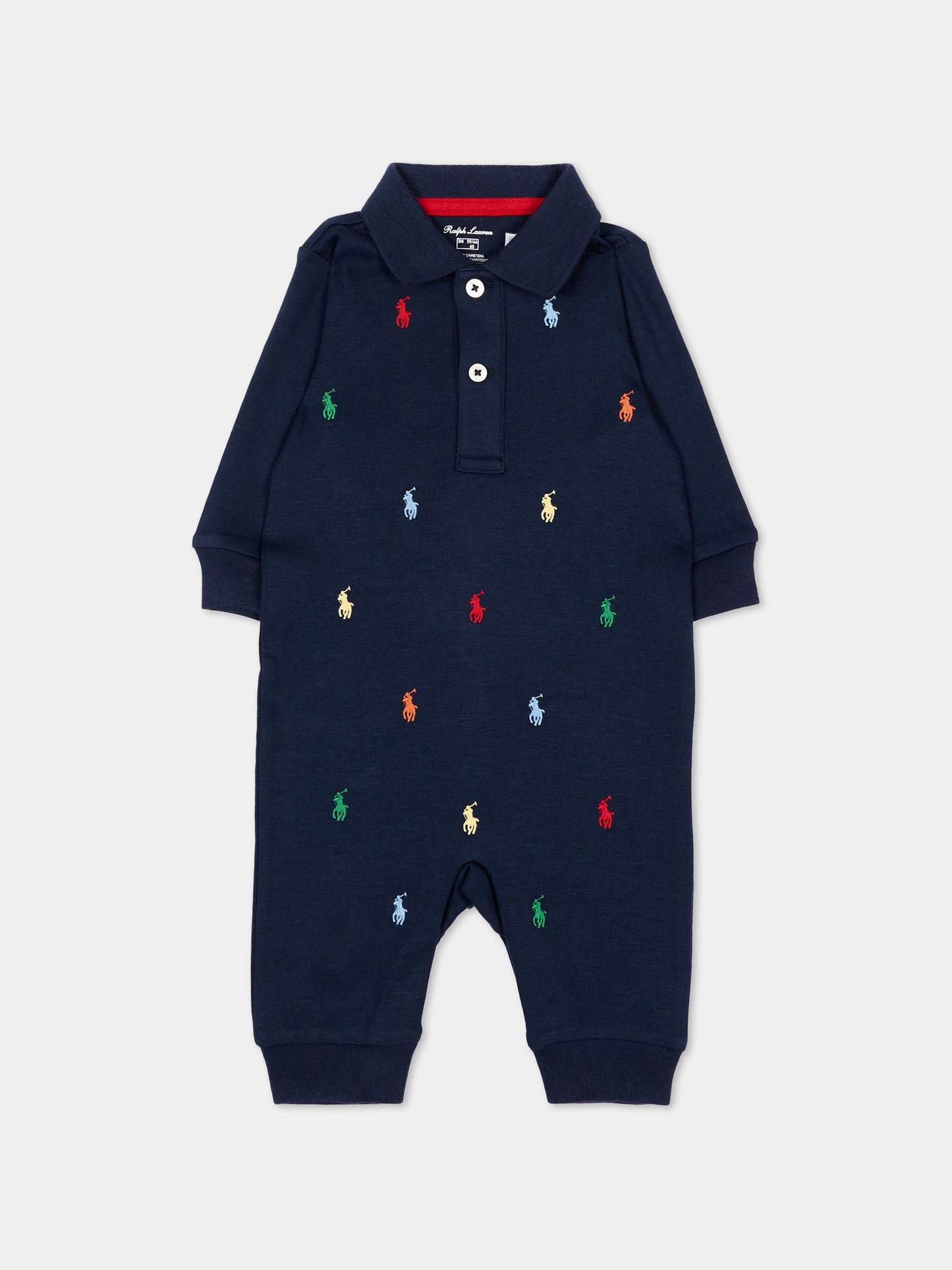 Tutina blu per neonato con Pony multicolor