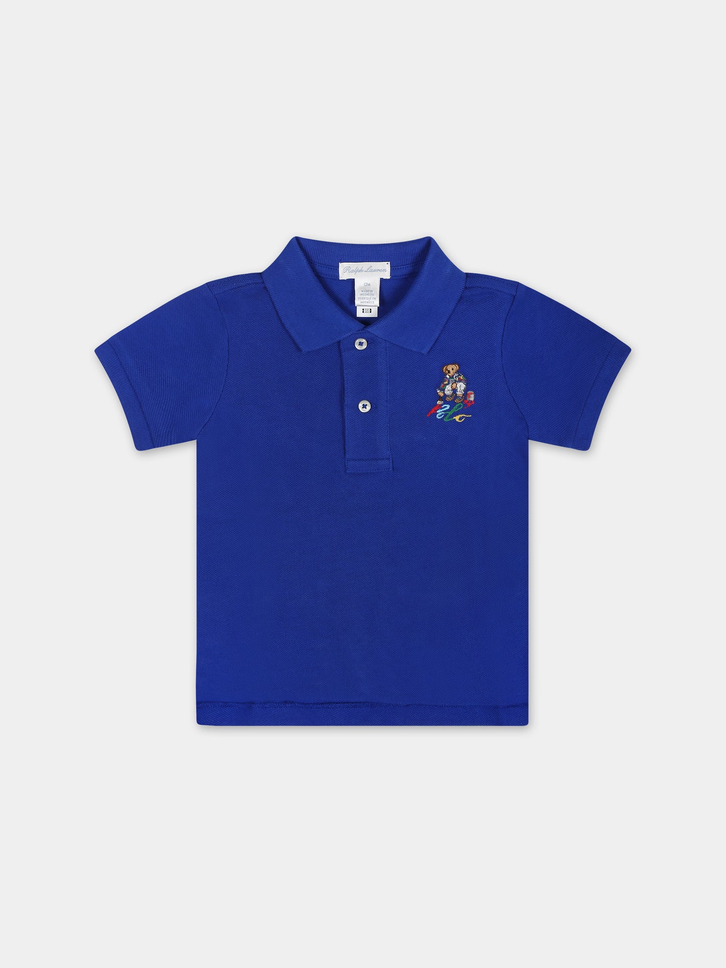 Polo blu per neonato con Polo Bear,Ralph Lauren Kids,853788008