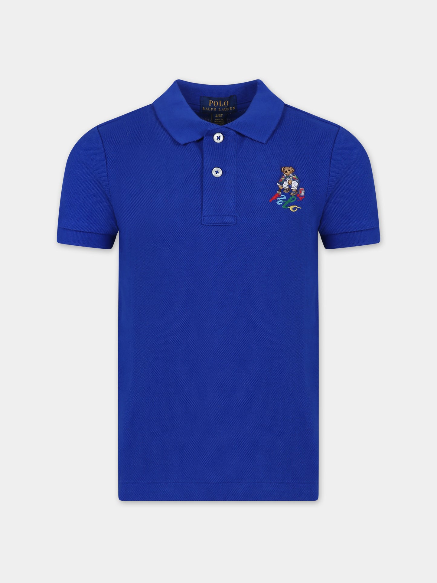 Polo blu per bambino con Polo Bear,Ralph Lauren Kids,853788011