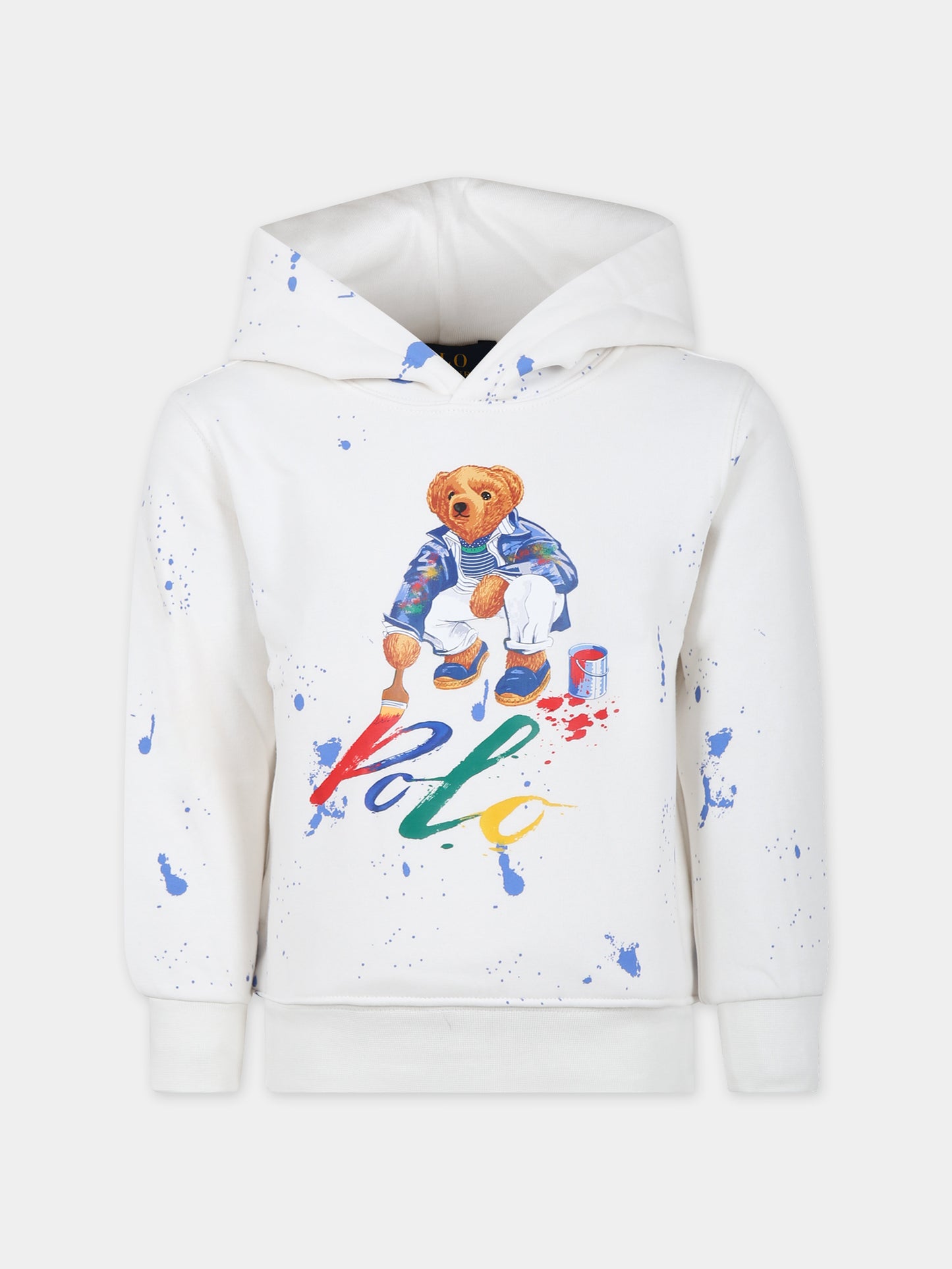 Felpa bianca per bambino Polo Bear,Ralph Lauren Kids,925582001