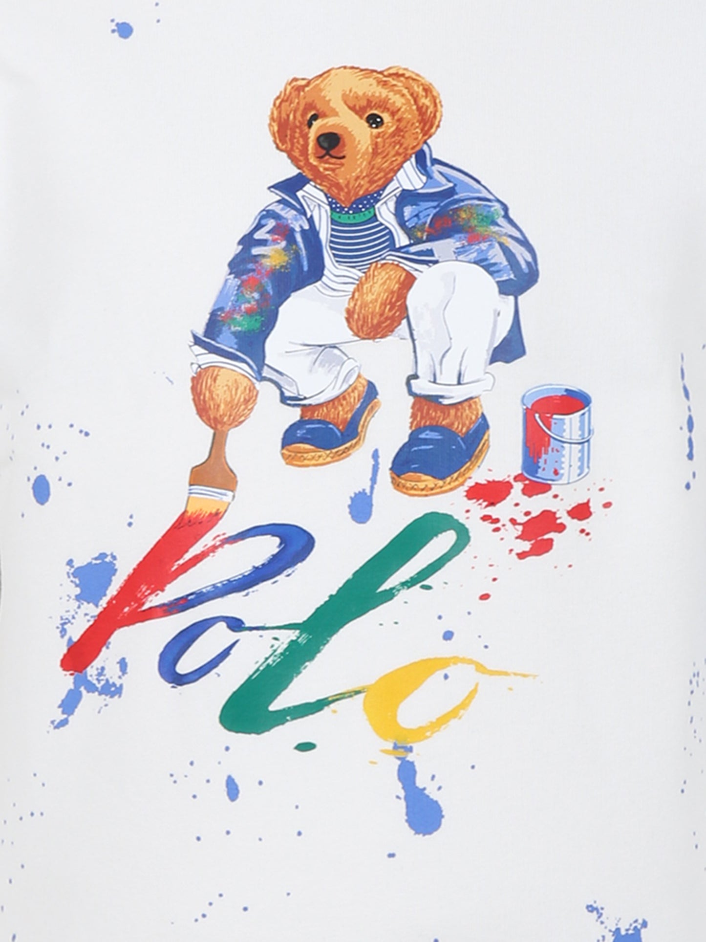 Felpa bianca per bambino Polo Bear,Ralph Lauren Kids,925582001
