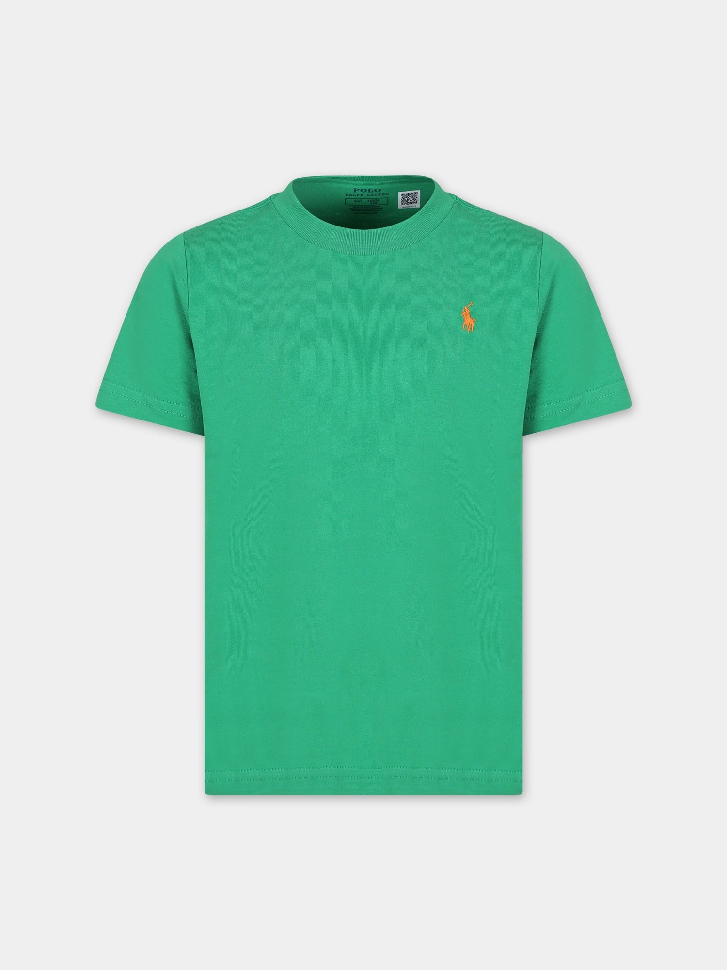 T-shirt verde per bambino con cavallino,Ralph Lauren Kids,832904136