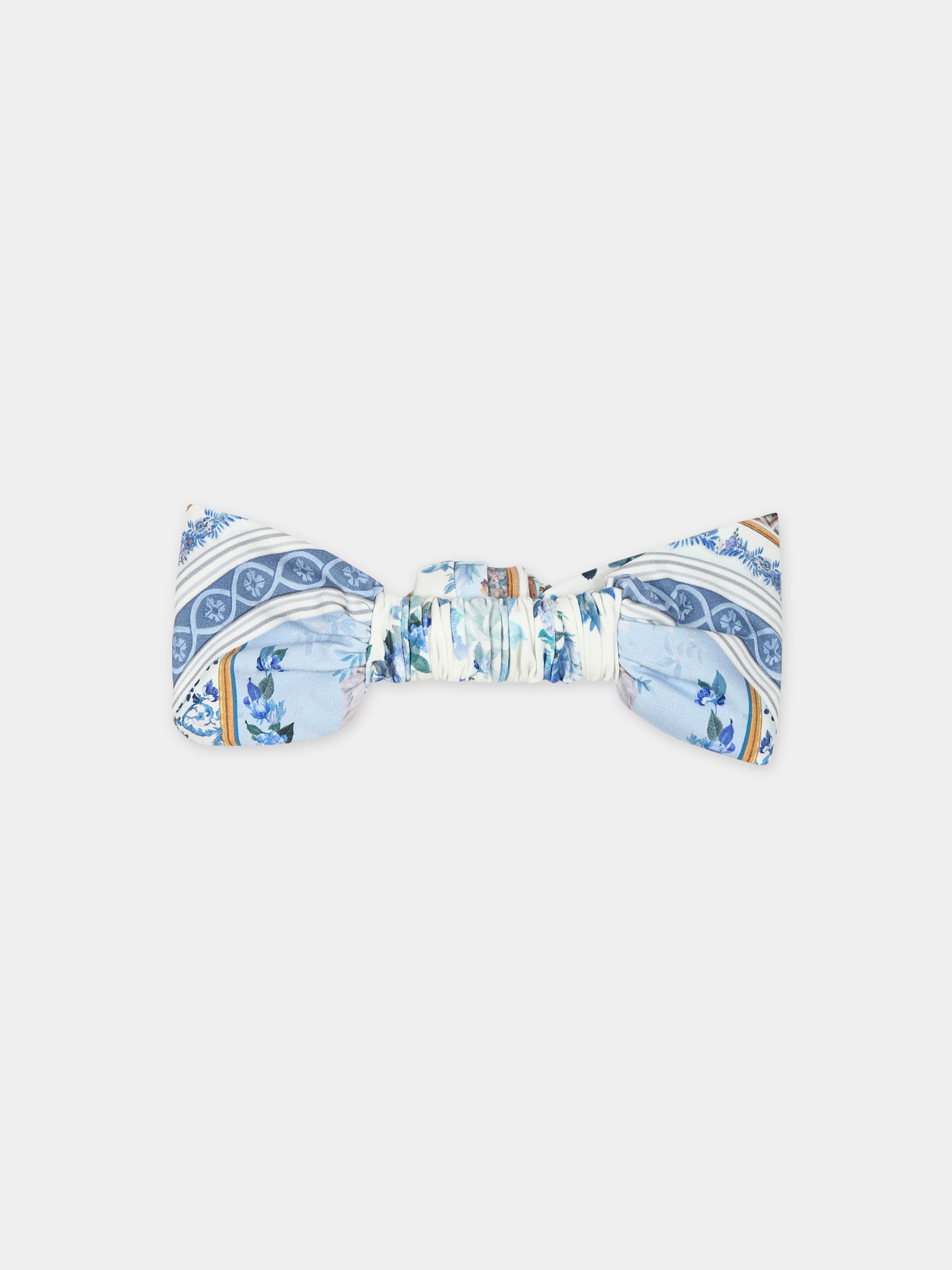 Fascia celeste per bambina con stampa floreale,Camilla,00025678 SEASOSIR