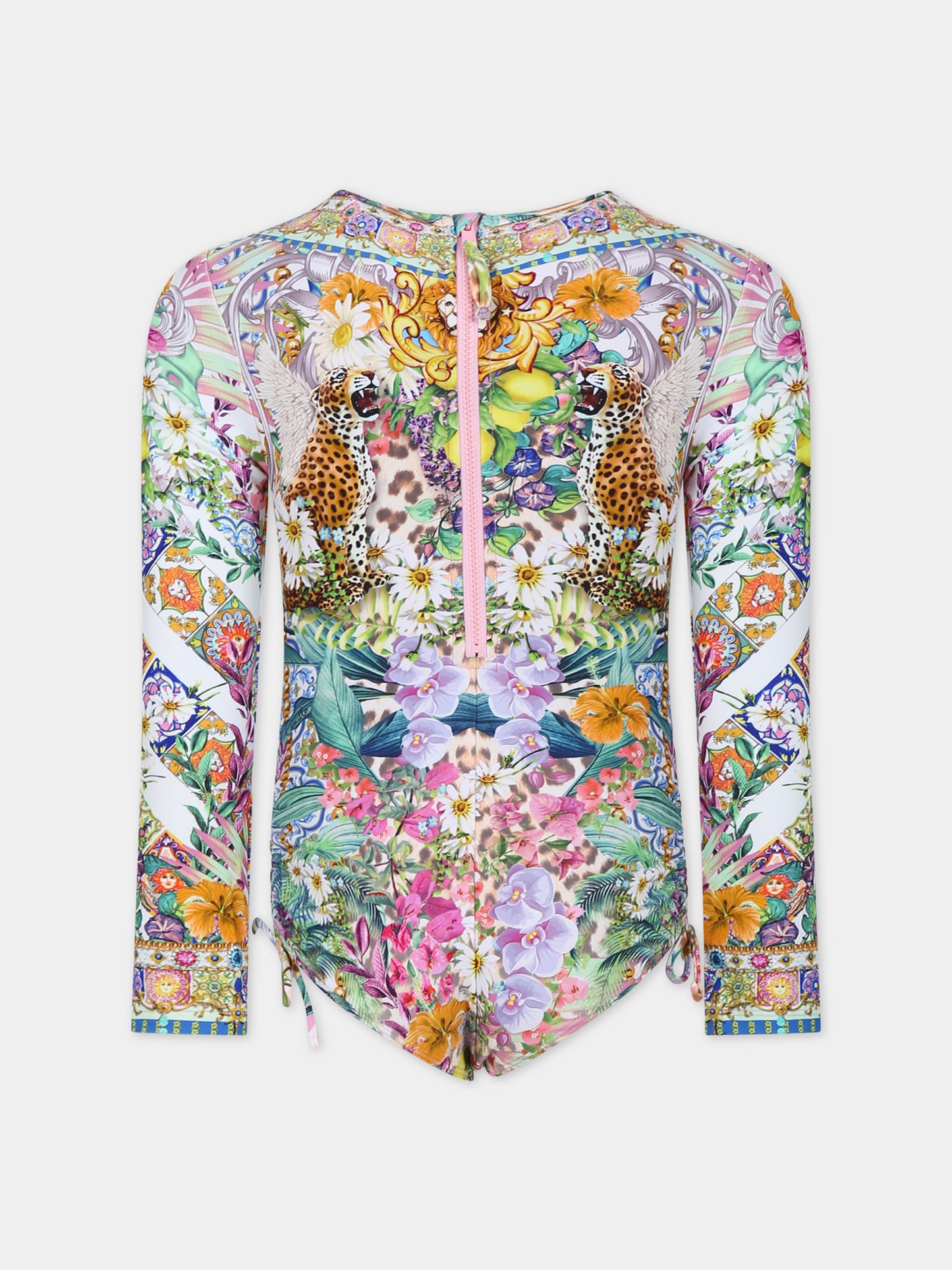 Costume per bambina con stampa floreale,Camilla,00025686 FLOWNEPT