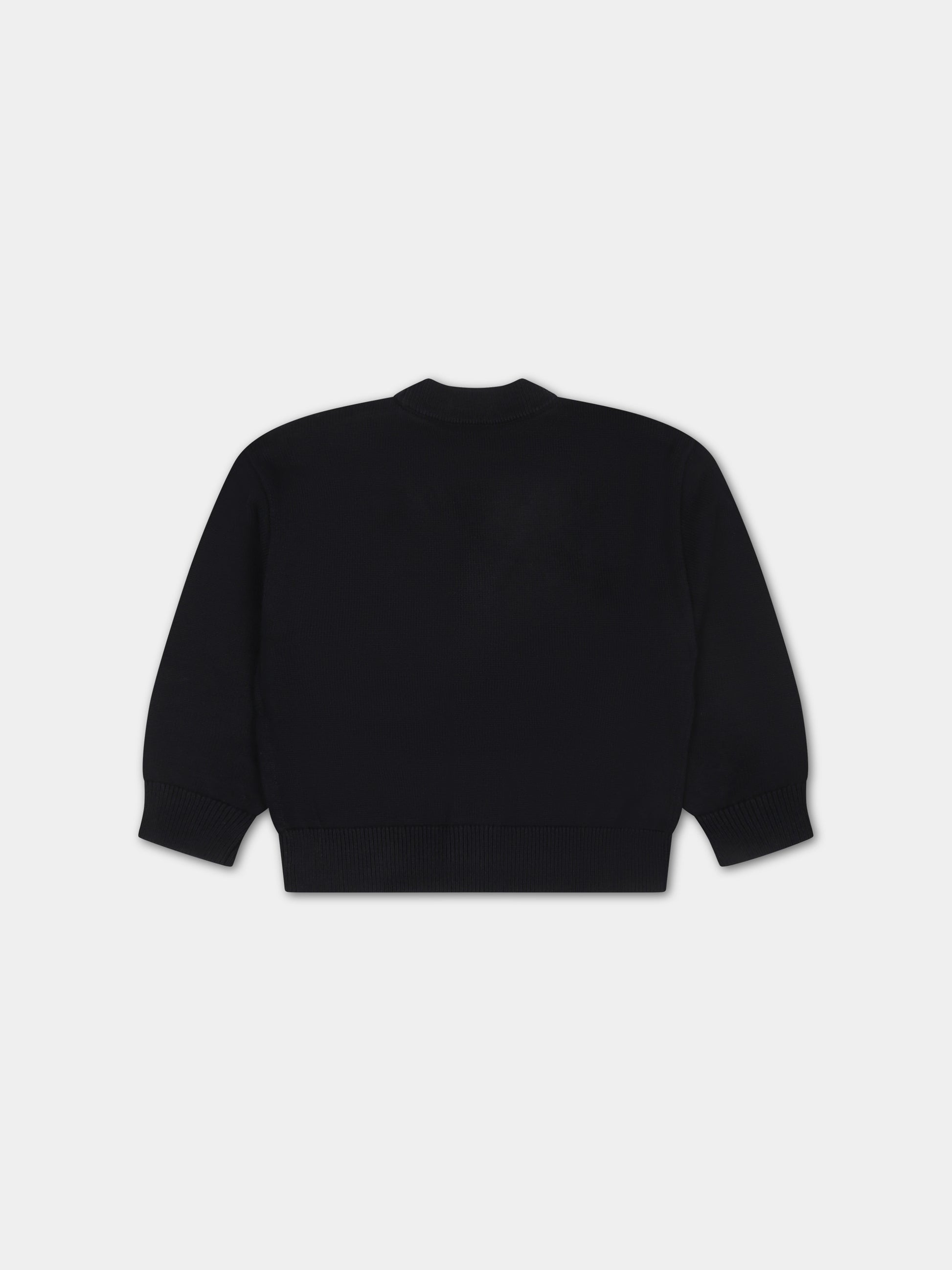 Cardigan blu per neonato con iconico aquilotto,Armani Junior,3DHM52 4MHUZ 0920