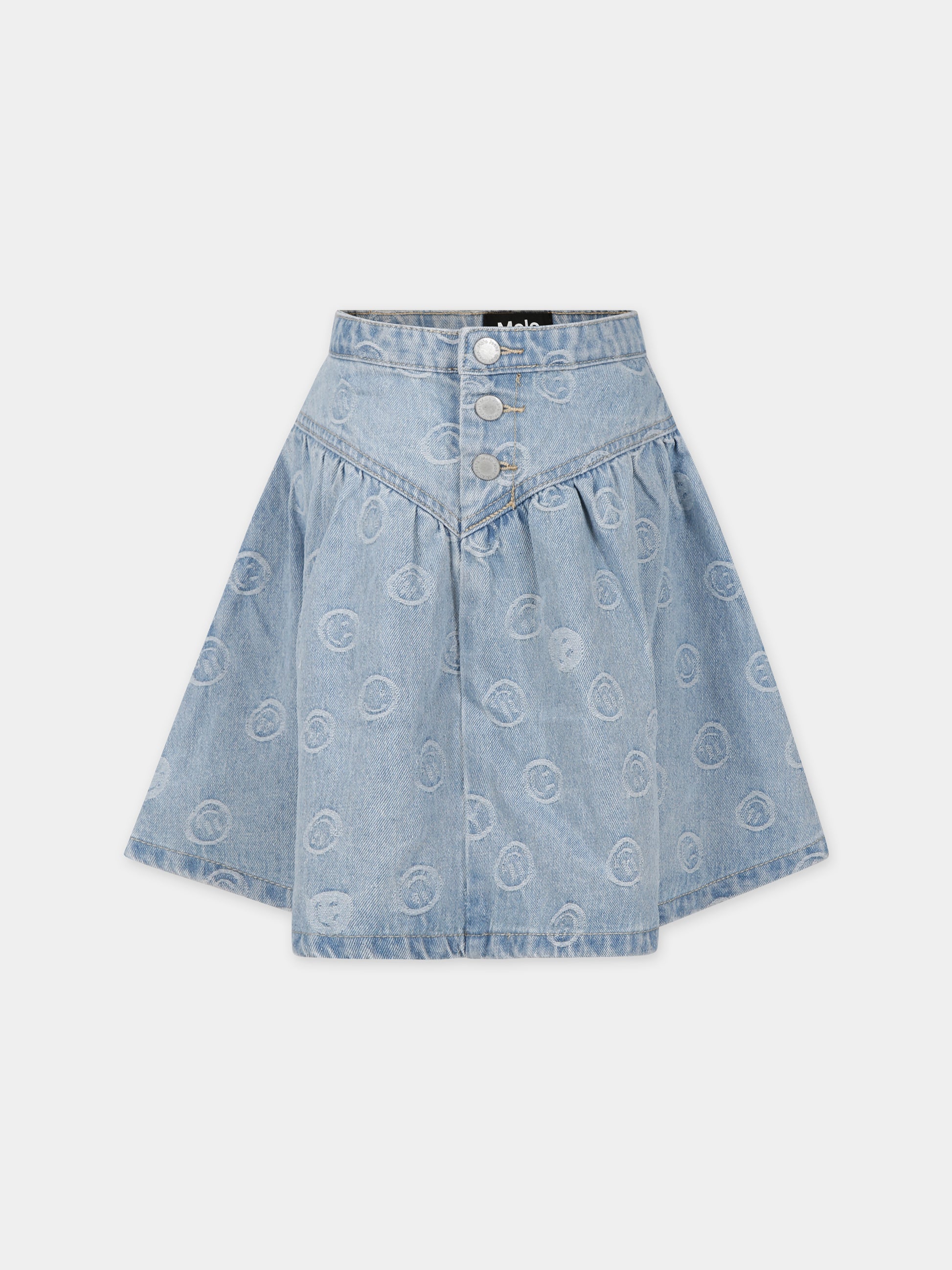 Gonna casual in denim Betsy per bambina con smile,Molo,2S24D105 8903