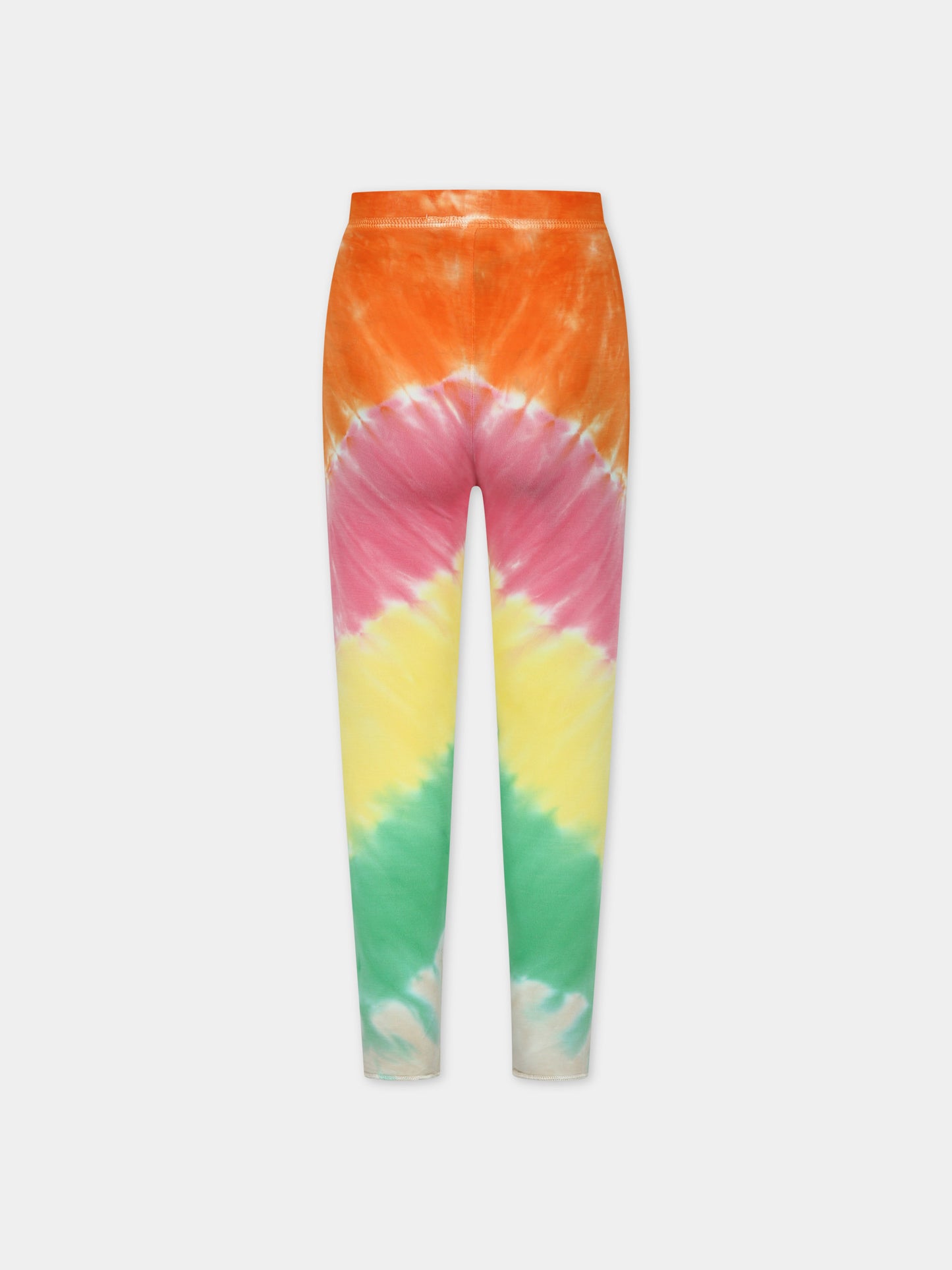 Leggings arancioni per bambina con stampa tie-dye,Molo,2S24F201 9056