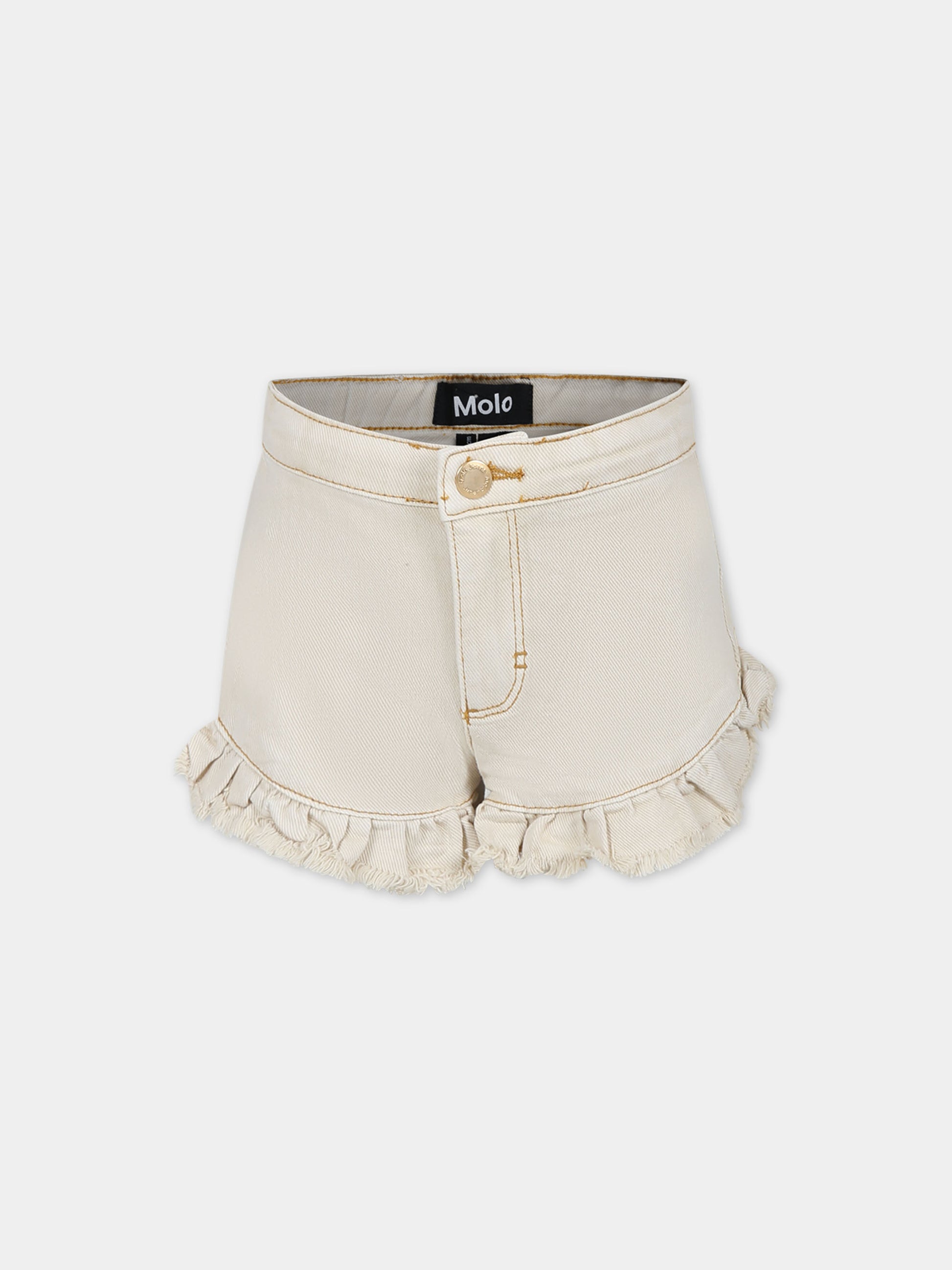 Shorts beige per bambina con logo,Molo,2S24H114 8894