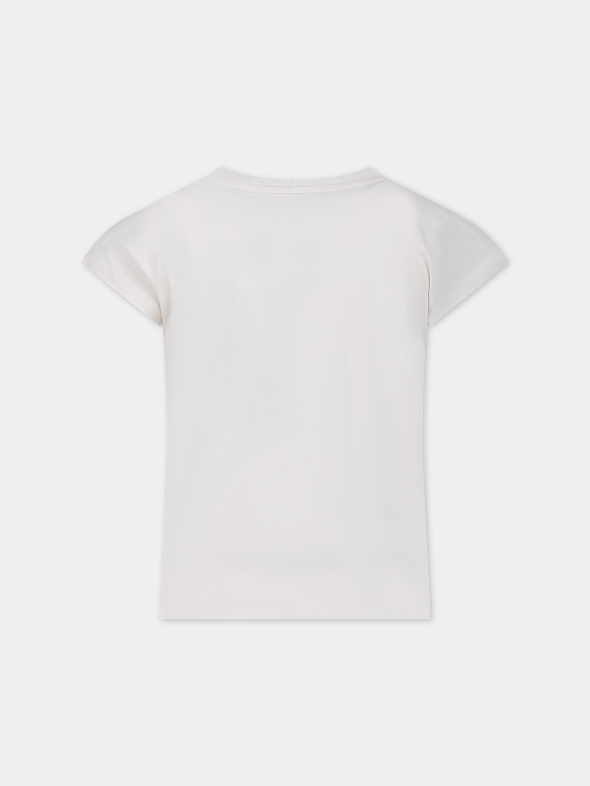 T-shirt avorio per bambina con stampa gatti,Molo,2S24A208 3566