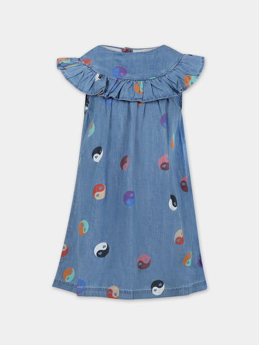 Vestito blu per bambina con yin e yang,Molo,2S24E116 9010