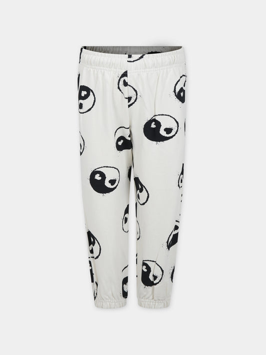 Pantaloni bianchi per bambina con yin e yang,Molo,2S24I203 9051