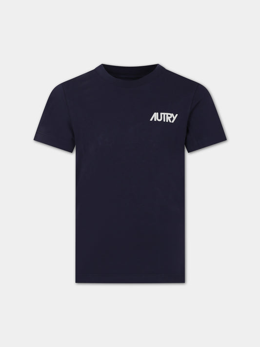 T-shirt blu per bambini con logo,Autry,KTPK 021B