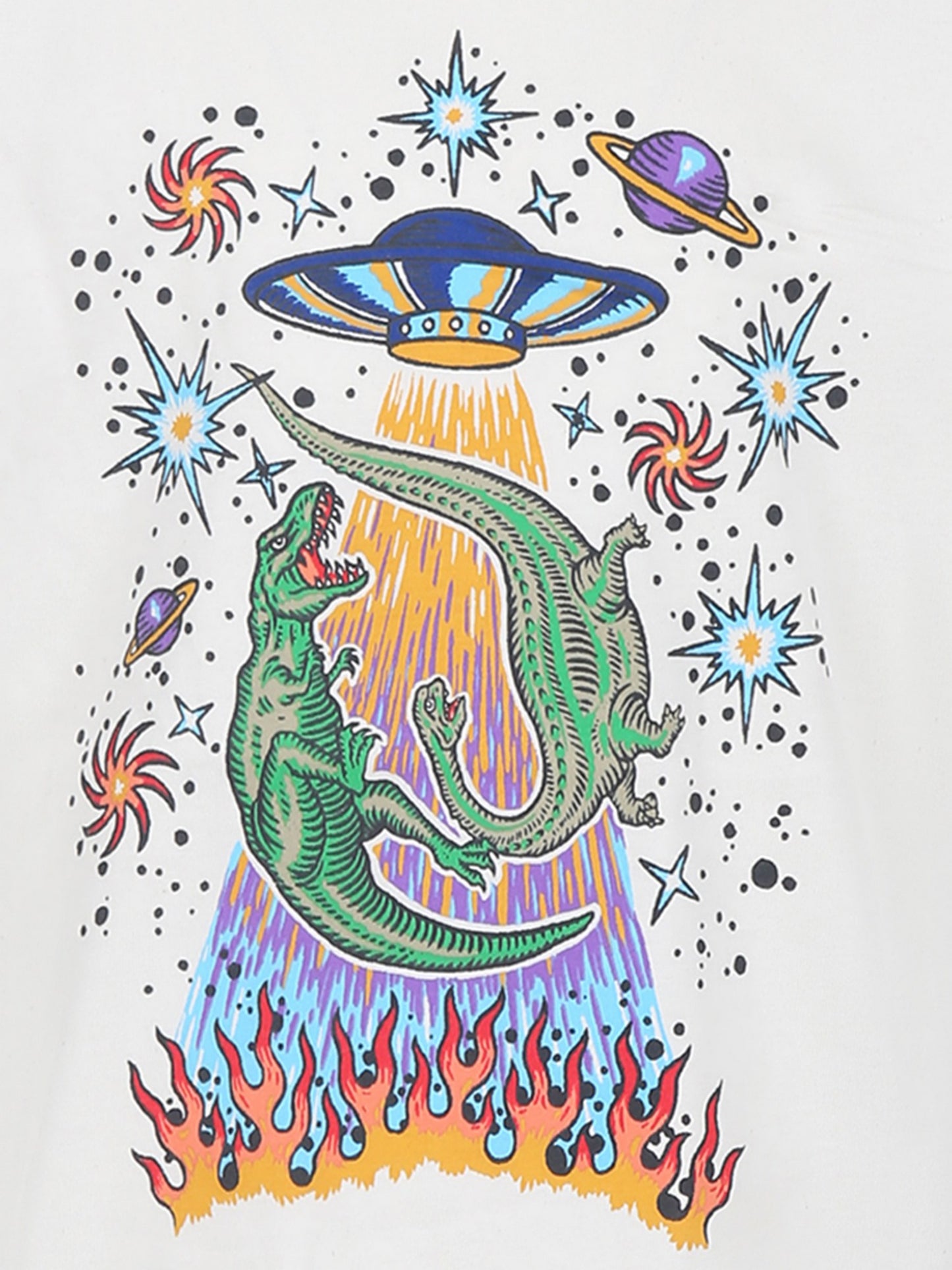 T-shirt avorio per bambino con dinosauri,Molo,1S24A219 3550