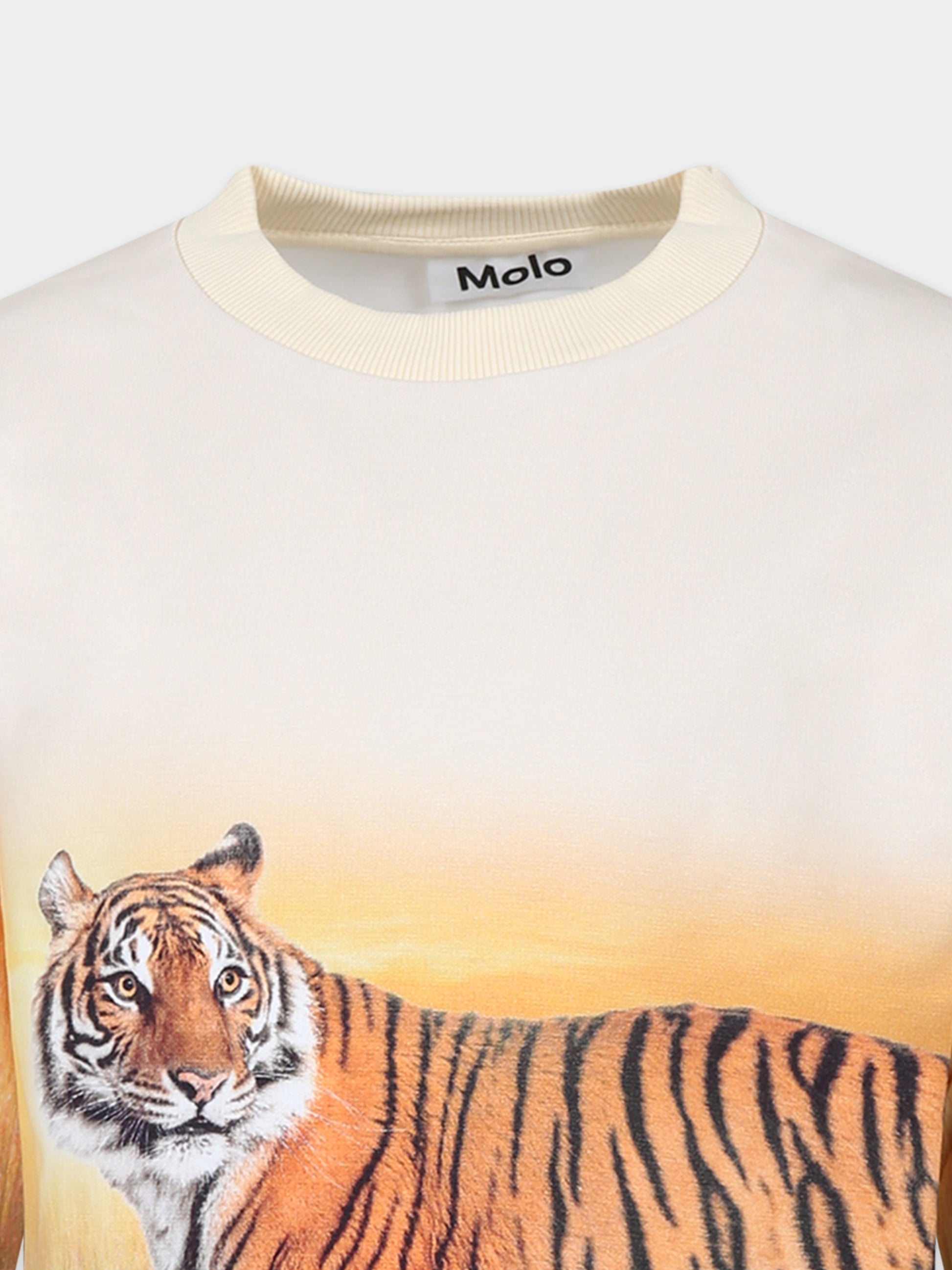 Felpa avorio per bambino con stampa tigre,Molo,1S24J205 3540