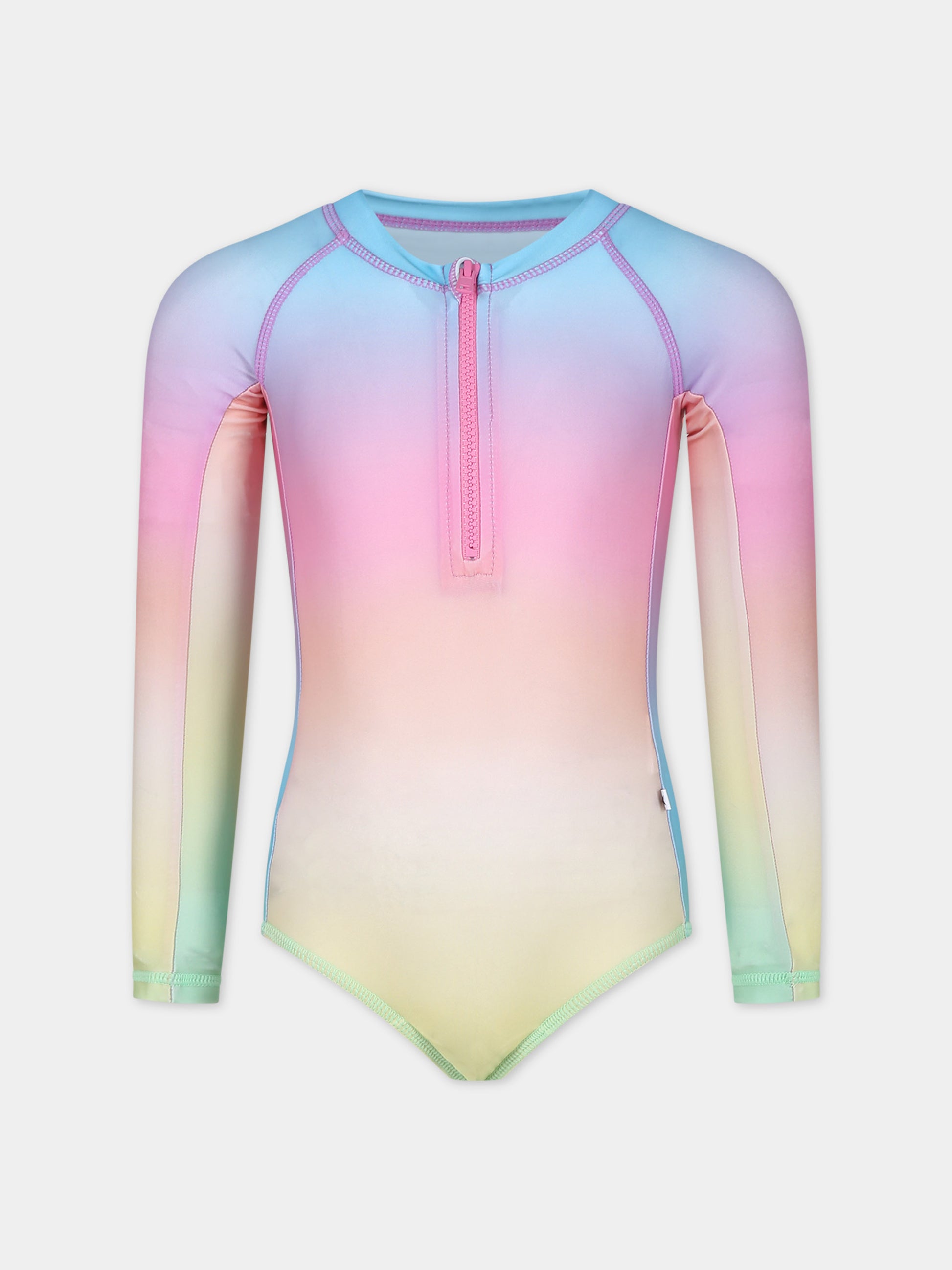 Costume intero multicolor per bambina con stampa arcobaleno,Molo,8S24P514 3412