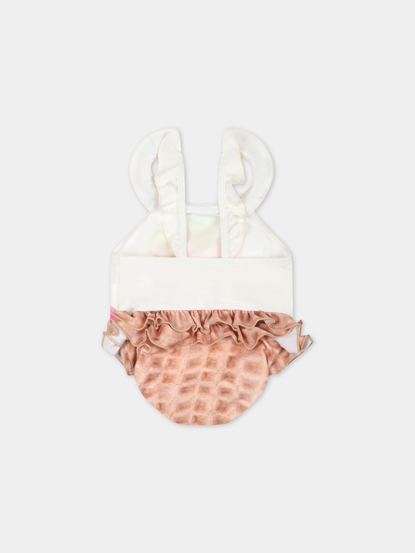 Costume bianco per bambina con stampa gelato,Molo,8S24P605 3414