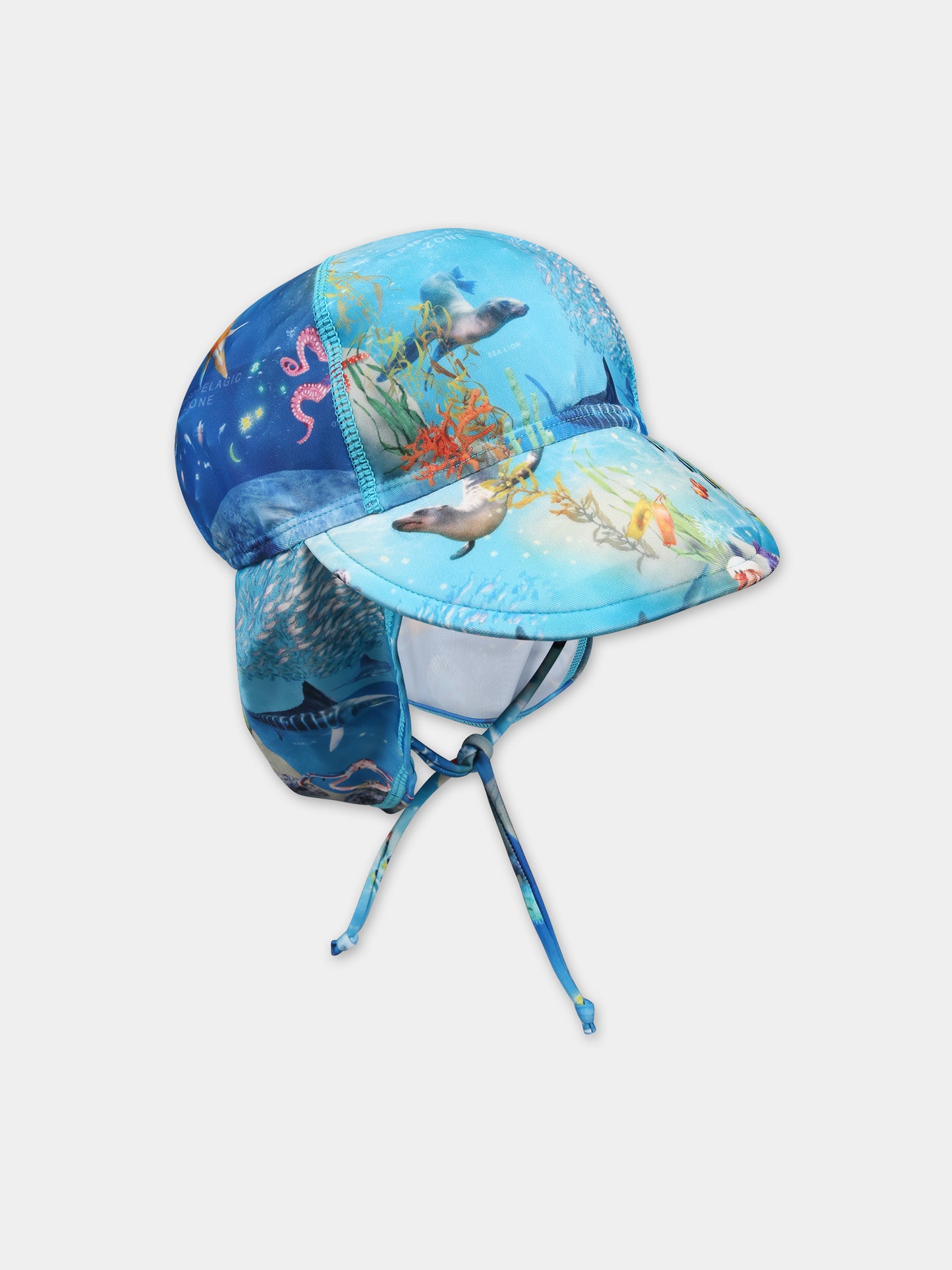 Cappello azzurro per bambino con animali marini,Molo,7S24Y302 9001