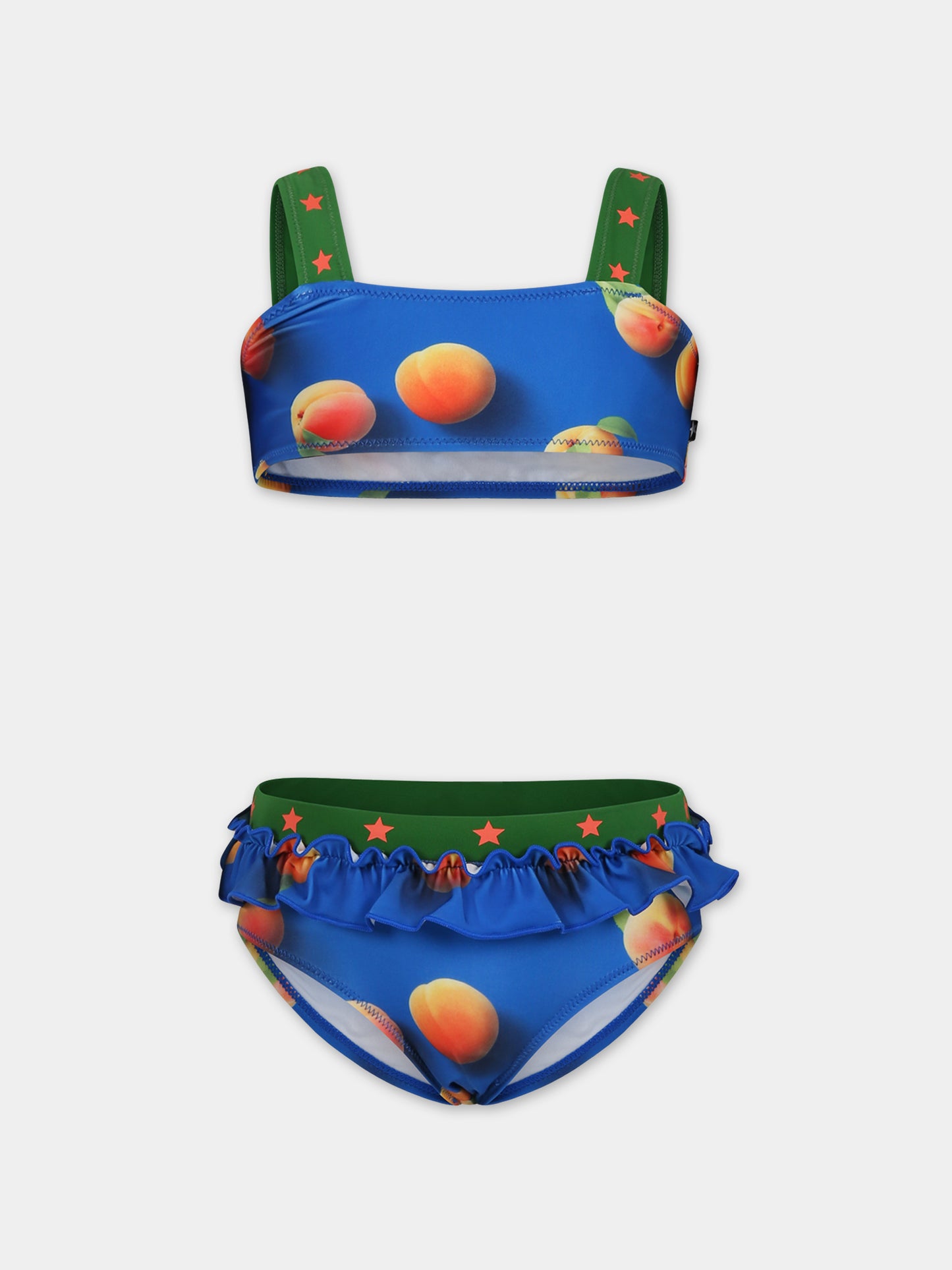 Bikini blu per bambina con stampa albicocca,Molo,8S24P101 6989