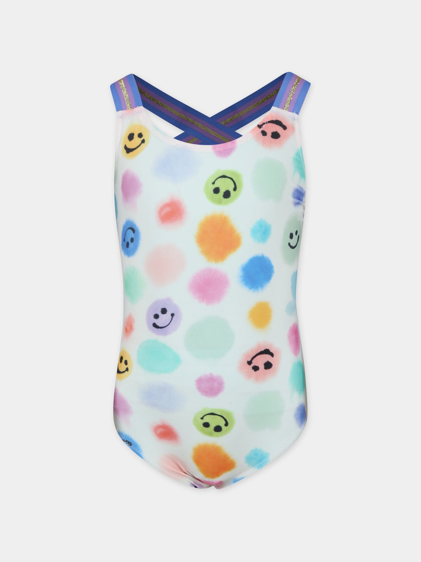 Costume avorio per bambina con pois e smile,Molo,8S24P511 6990