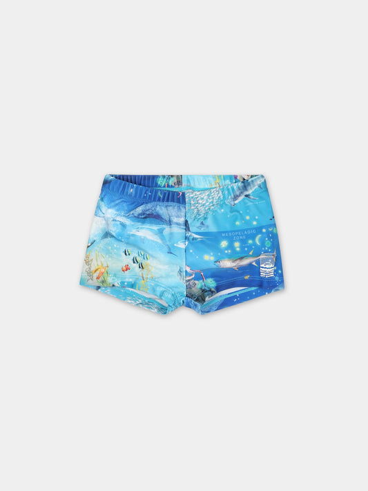 Boxer mare azzurro per neonato con animali marini,Molo,8S24P612 9001