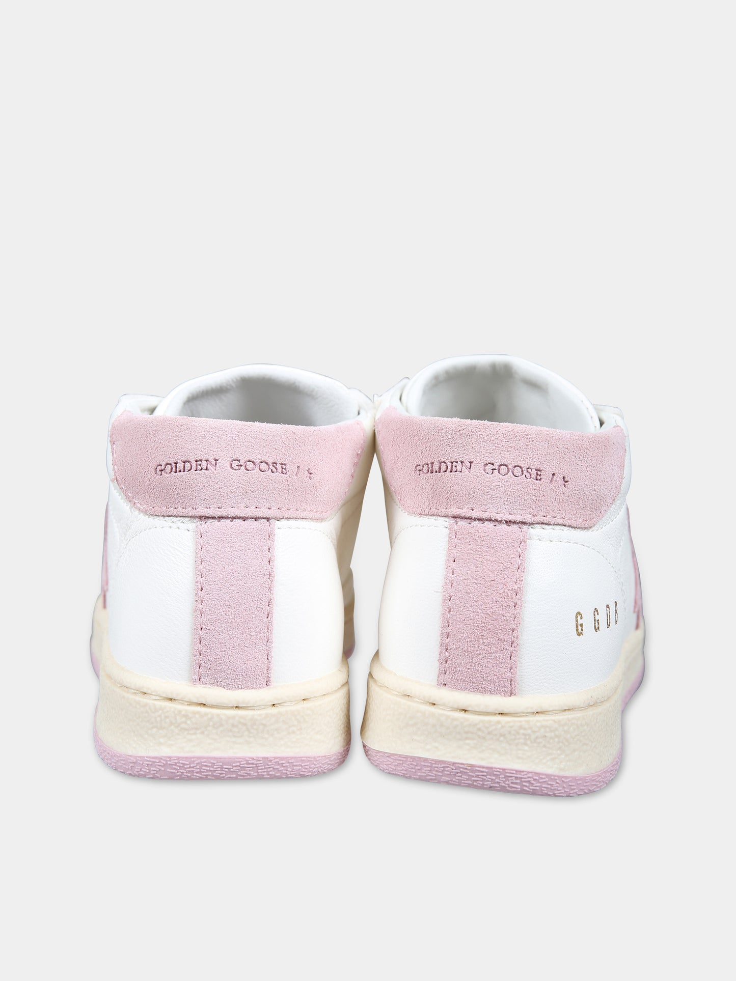 Sneakers alte bianche June Ballstar per bambina con logo,Golden Goose,GJF00386 F005301 11202