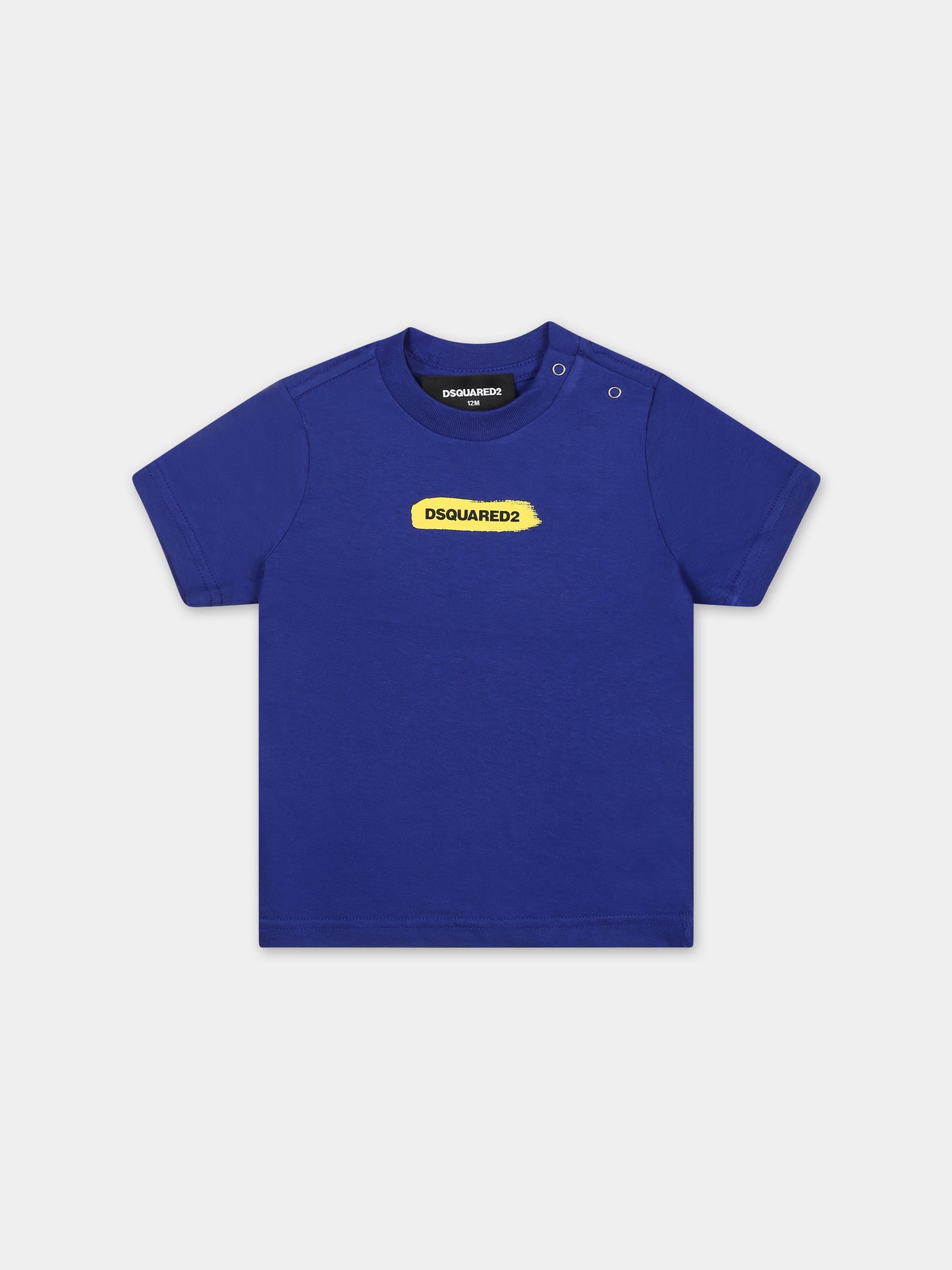 T-shirt azzurra per neonato con logo,Dsquared2,DQ2078 D004G D2T1020B DQ870