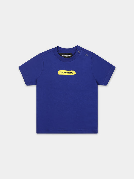 T-shirt azzurra per neonato con logo,Dsquared2,DQ2078 D004G D2T1020B DQ870