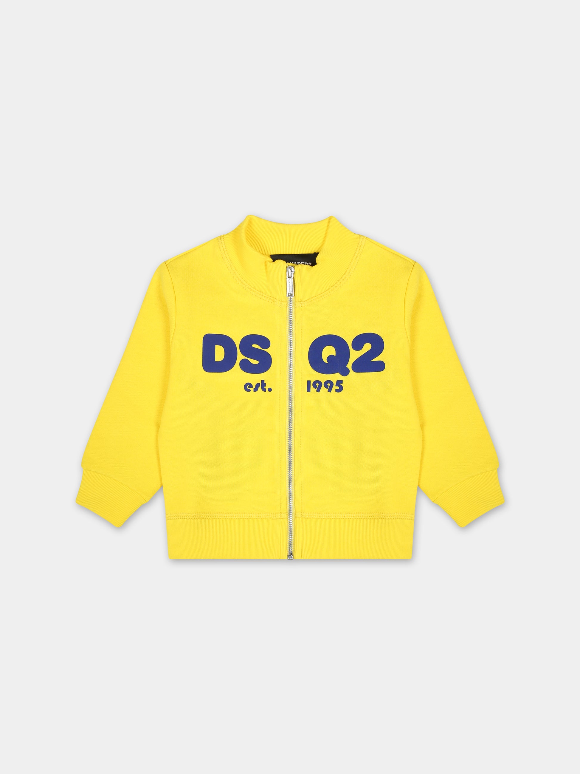 Felpa gialla per bambino con logo,Dsquared2,DQ2146 D003G D2S784B DQ205