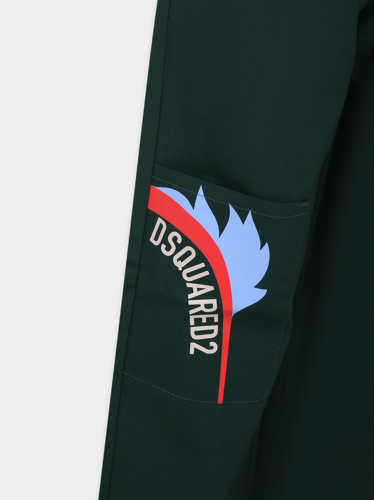 Pantaloni casual verdi per bambino con logo,Dsquared2,DQ2173 D0A74 D2P694M DQ522