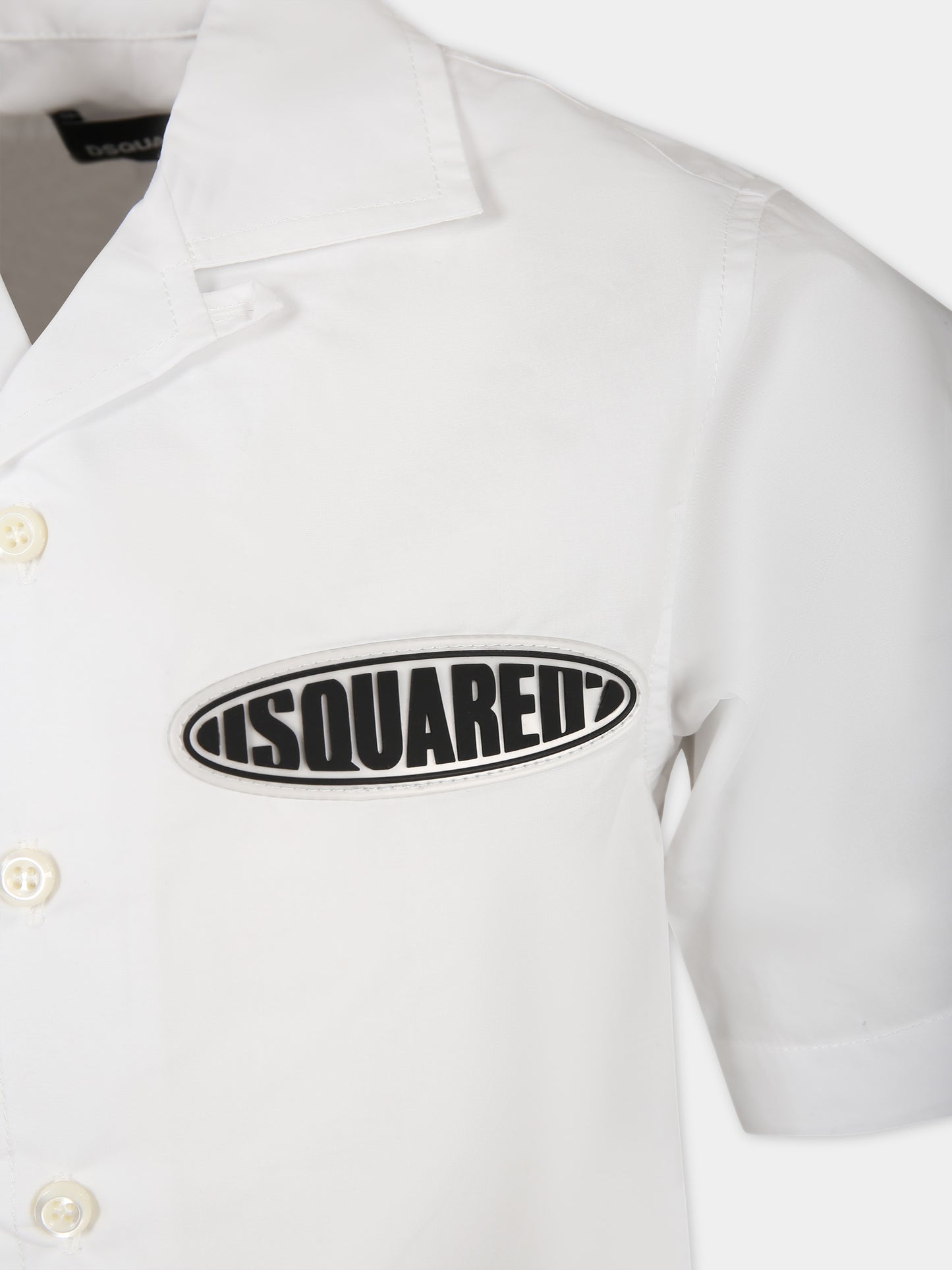 Camicia bianca per bambino con logo,Dsquared2,DQ2119 D007D D2C202M DQ100