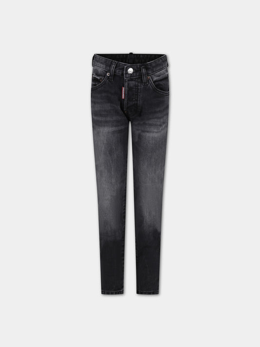 Jeans neri per bambino con logo,Dsquared2,DQ03LD D0A6N D2P118LM DQ02