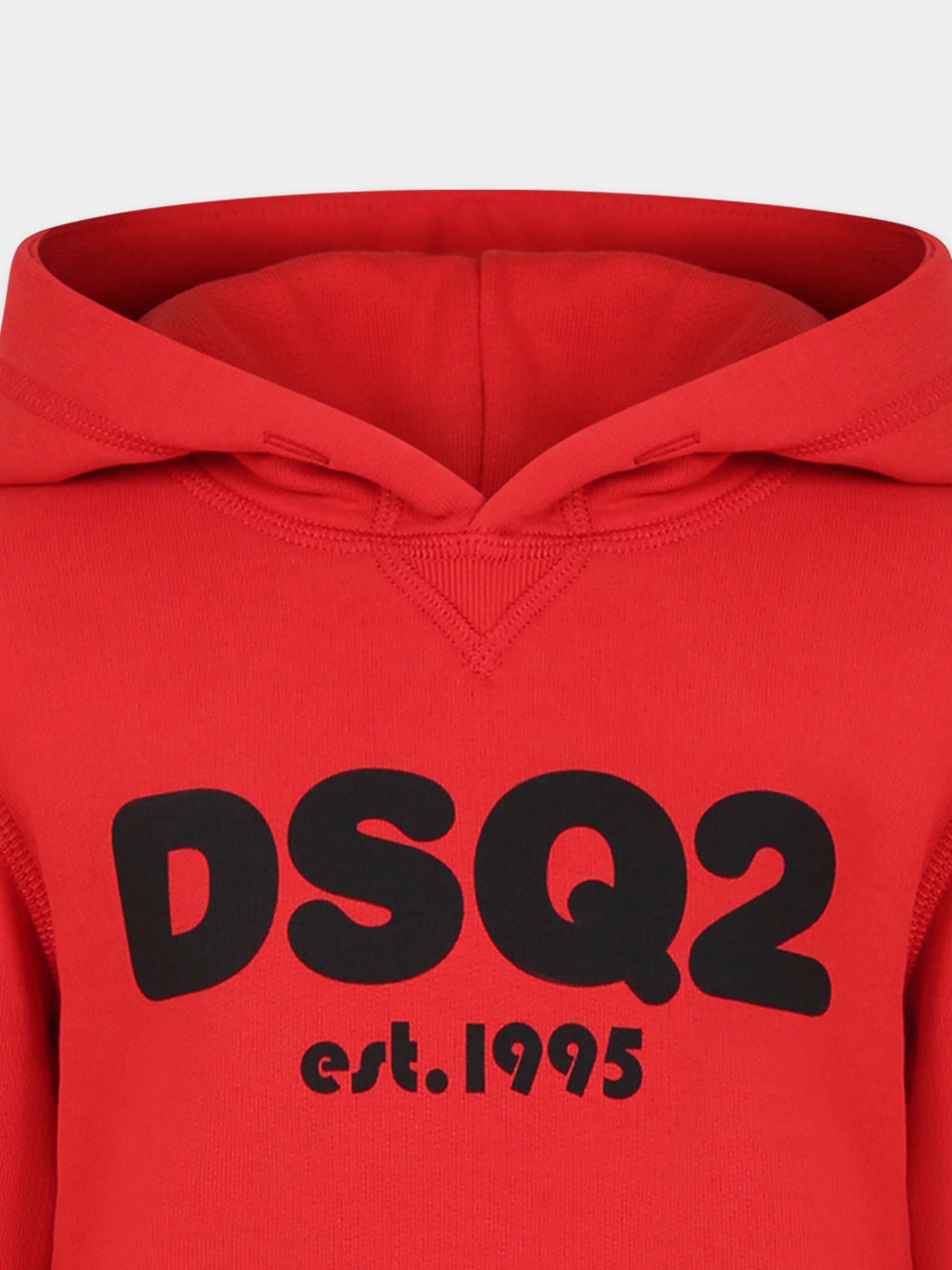 Felpa rossa per bambino con logo,Dsquared2,DQ2102 D003G D2S780U DQ415