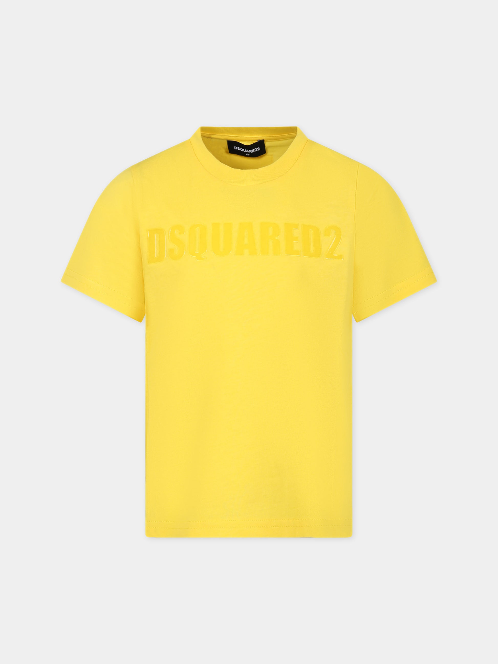 T-shirt gialla per bambino con logo,Dsquared2,DQ2234 D00MV D2T1044U DQ229