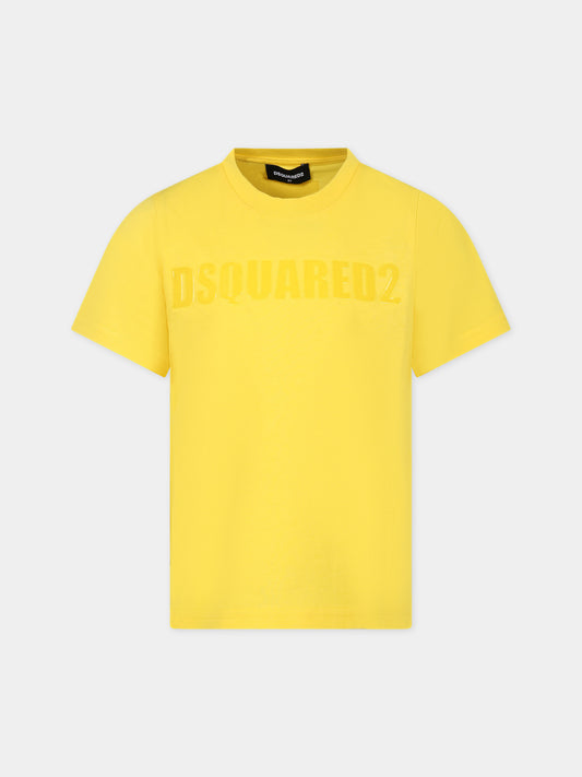 T-shirt gialla per bambino con logo,Dsquared2,DQ2234 D00MV D2T1044U DQ229