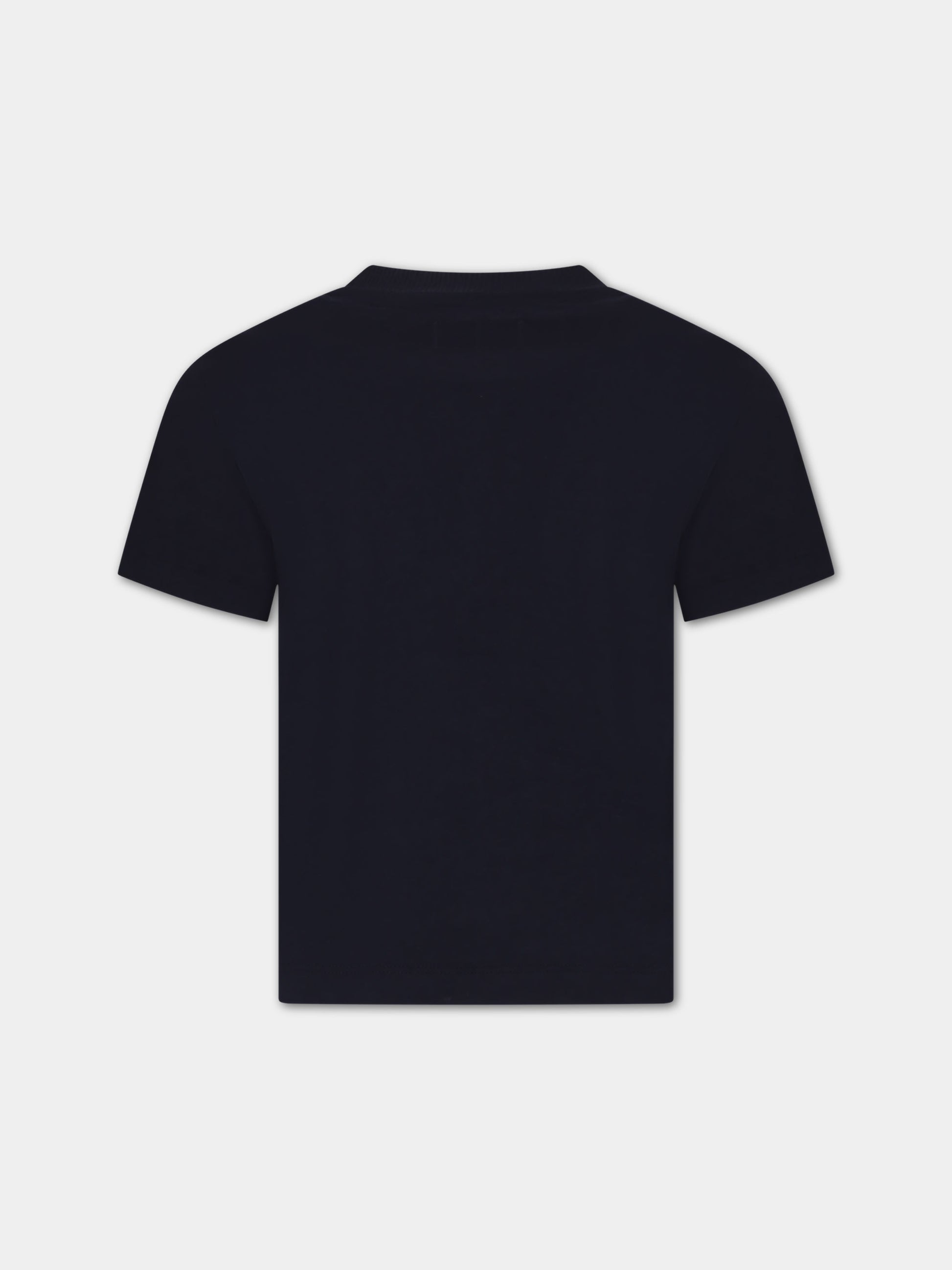 T-shirt blu per bambino con logo,C. P. Company,CUM005 LAC02 41150