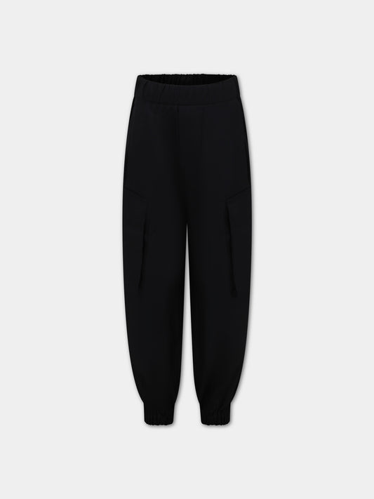 Pantaloni neri per bambini con logo,Mm6 Maison Margiela,M60215 MM036 MM6P48U M6900