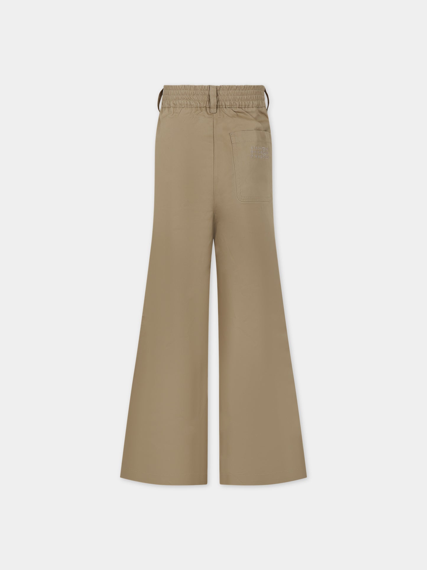 Pantaloni beige per bambina con logo,Mm6 Maison Margiela,M60502 MM036 MM6P108U M6700