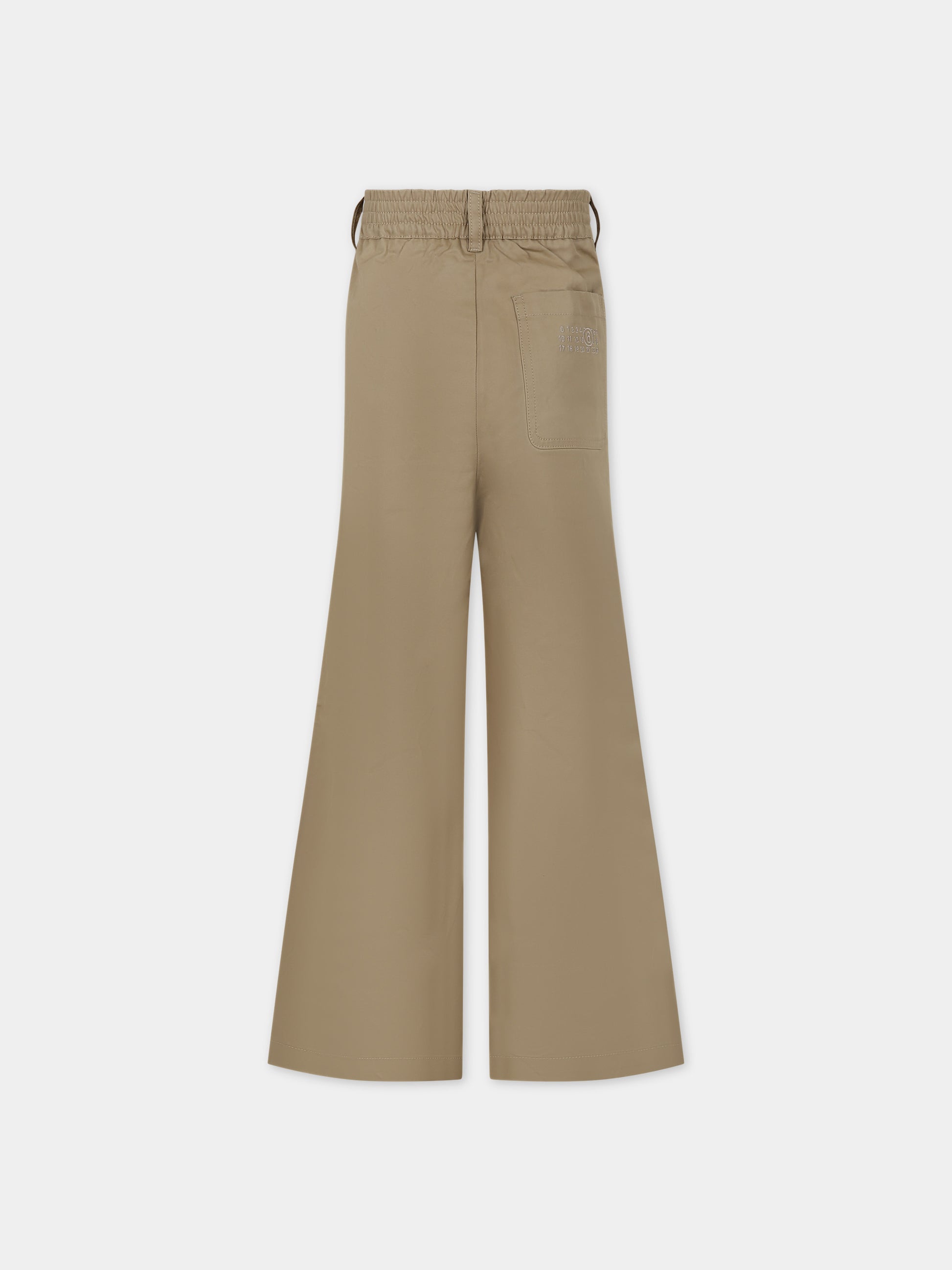 Pantaloni beige per bambina con logo,Mm6 Maison Margiela,M60502 MM036 MM6P108U M6700