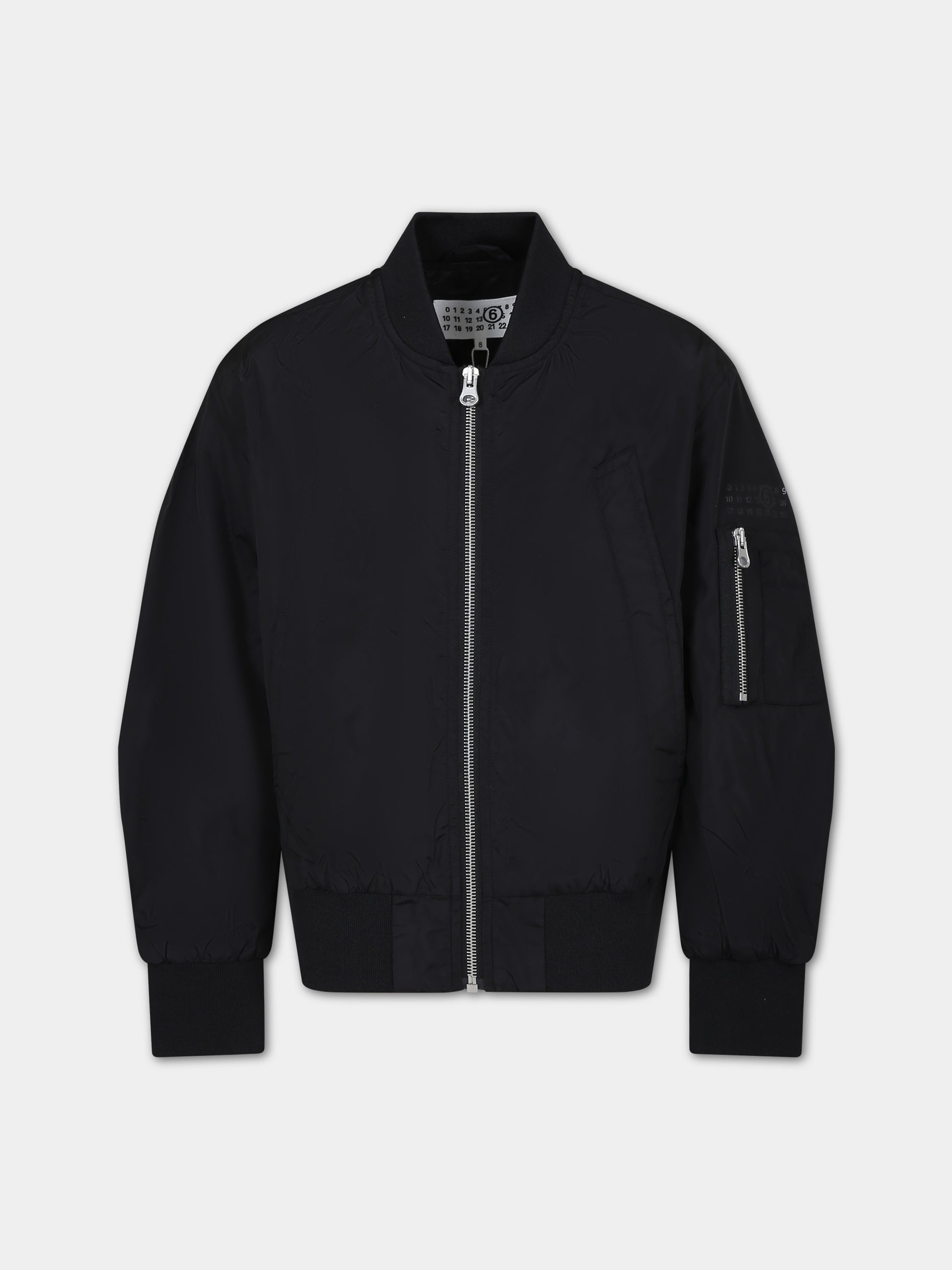 Bomber nero per bambini,Mm6 Maison Margiela,M60533 MM001 MM6J76U M6900