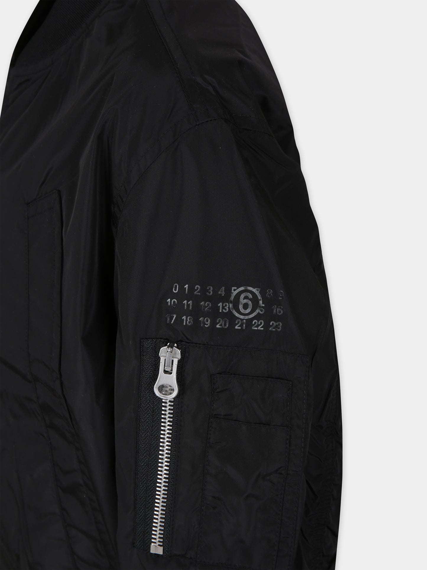 Bomber nero per bambini,Mm6 Maison Margiela,M60533 MM001 MM6J76U M6900