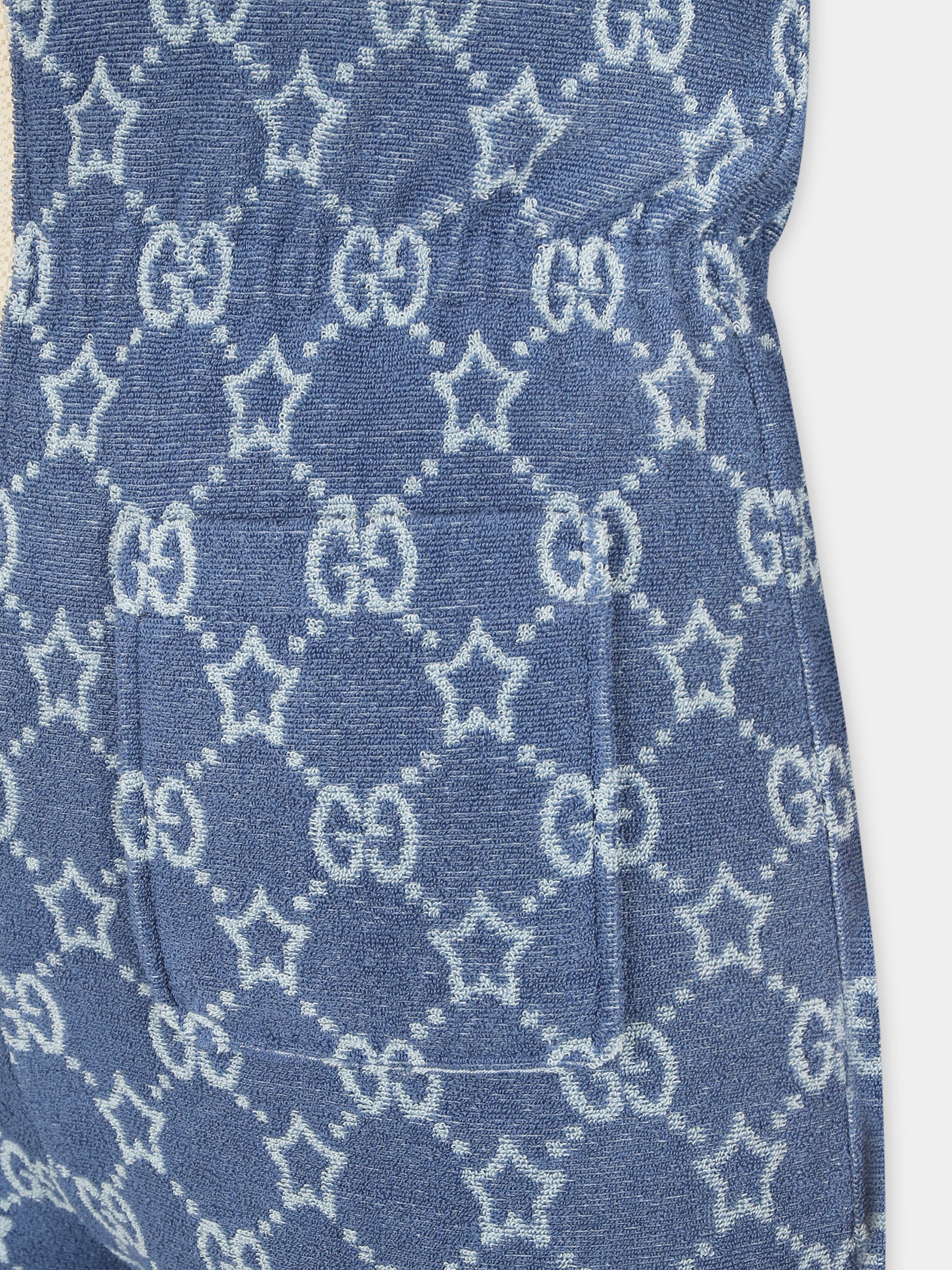 Jumpsuit blu per bambina con stelle GG,Gucci Kids,767912 XJF8C 4695