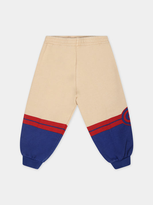 Pantaloni avorio per neonato con stampa e logo,Gucci Kids,772316 XJF5X 7524