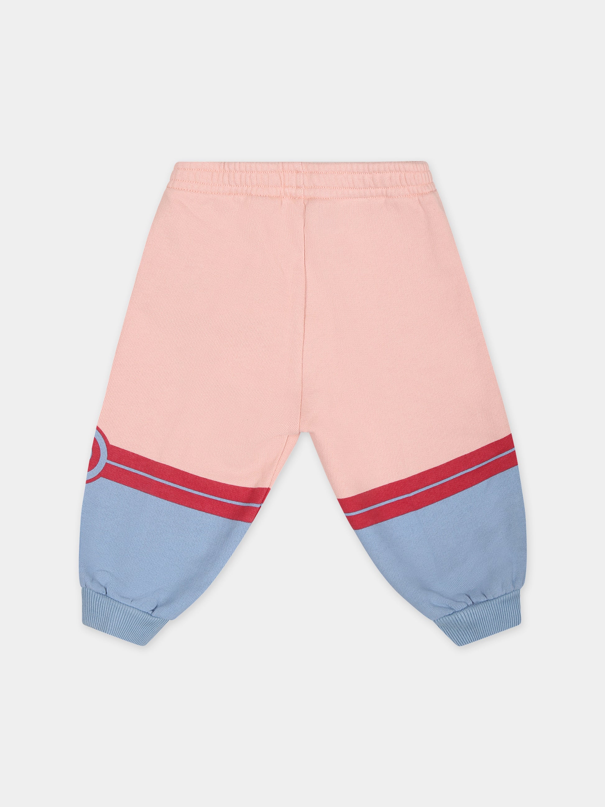 Pantaloni rosa per neonata con stampa e logo,Gucci Kids,772316 XJF5X 6372