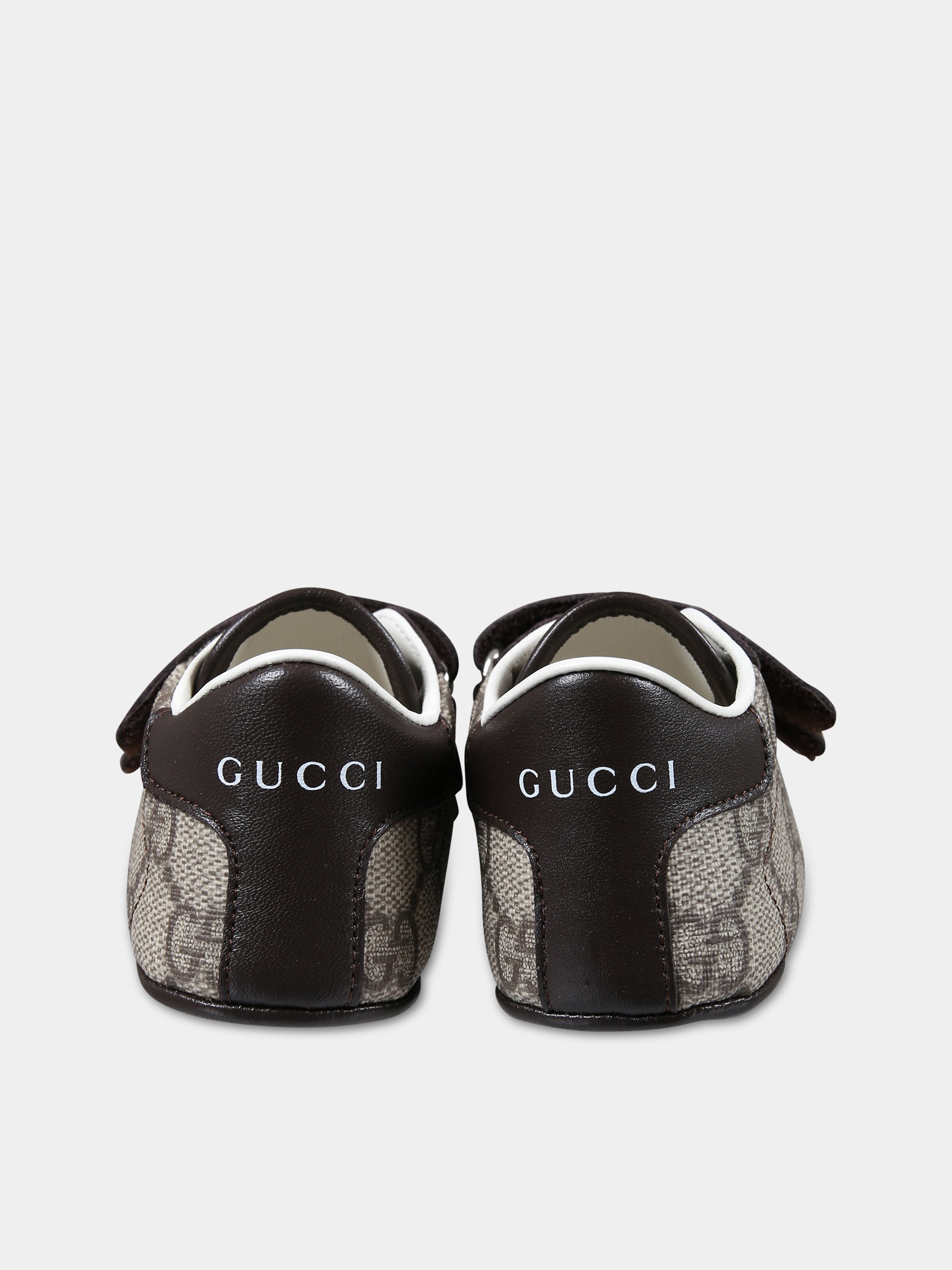 Sneakers marroni per neonato con logo GG all-over,Gucci Kids,772387 FACX3 9752