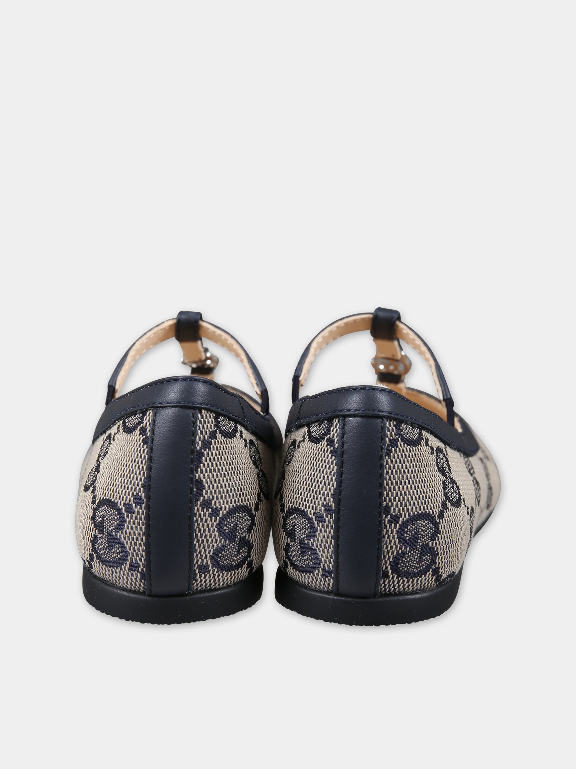 Ballerine blu per neonata con doppia G,Gucci Kids,750605 FACYJ 4057